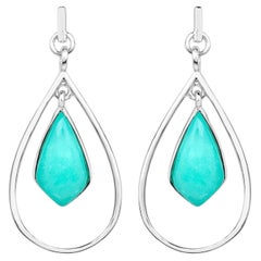 Chrysoprase Earrings 8.78 Carats Sterling Silver