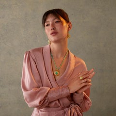 Emma Chapman Chrysoprase Enamel Statement Pendant