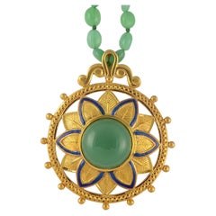 Colgante de esmalte crisoprasa