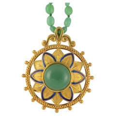 Used Chrysoprase Statement Pendant