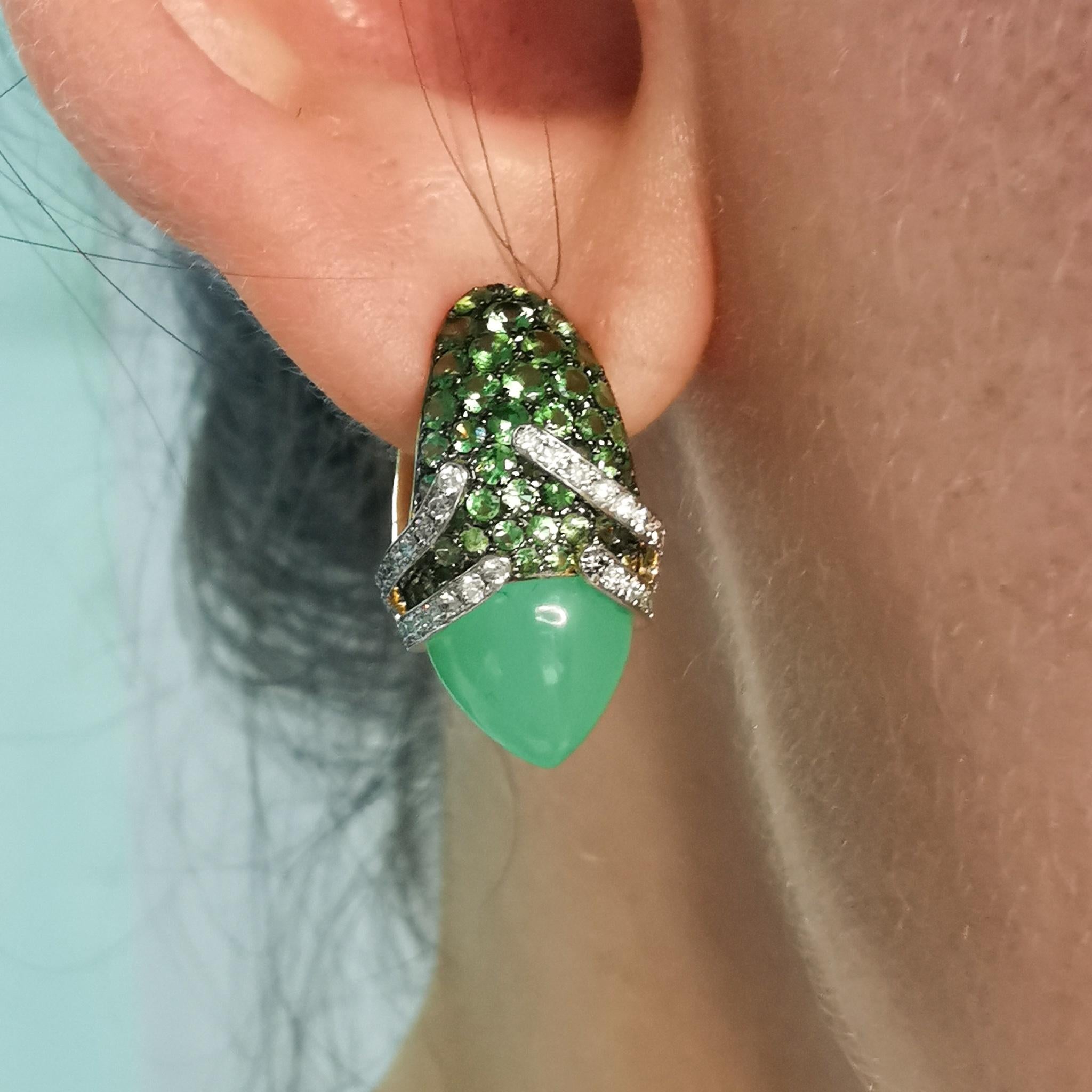 Fuji-Suite mit Chrysopras, Tsavorit, Diamanten, 18 Karat Gold 3