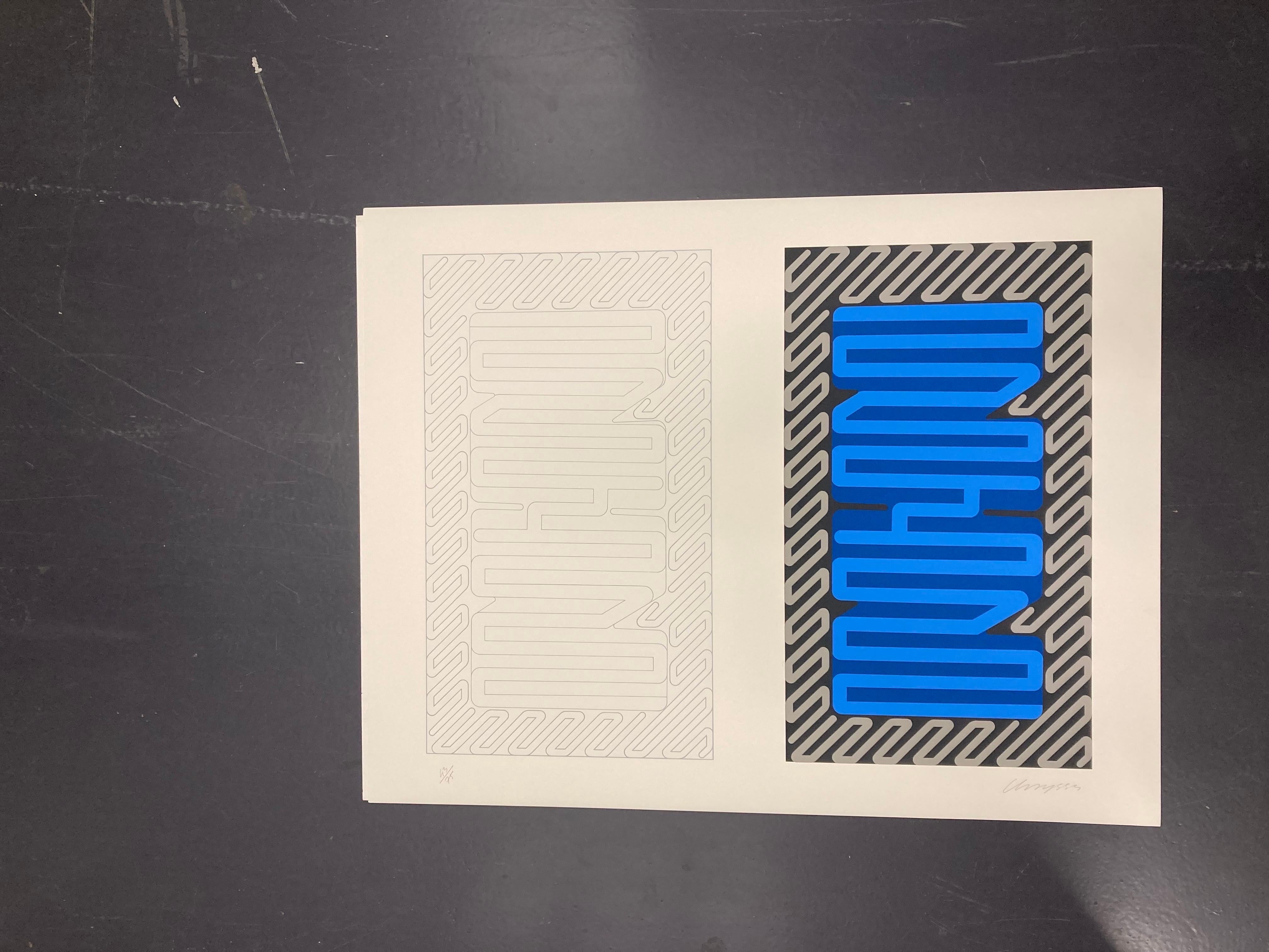 Chryssa, 'Electric Sky', 1980, Serigrafie, signiert und nummeriert mit Bleistift, Auflage 75. 

Dieser Druck ist Teil einer Mappe mit 8 Originalserigrafien, die unter der Aufsicht des Künstlers im Atelier Arcay in Paris entstanden sind. 

Chryssa
