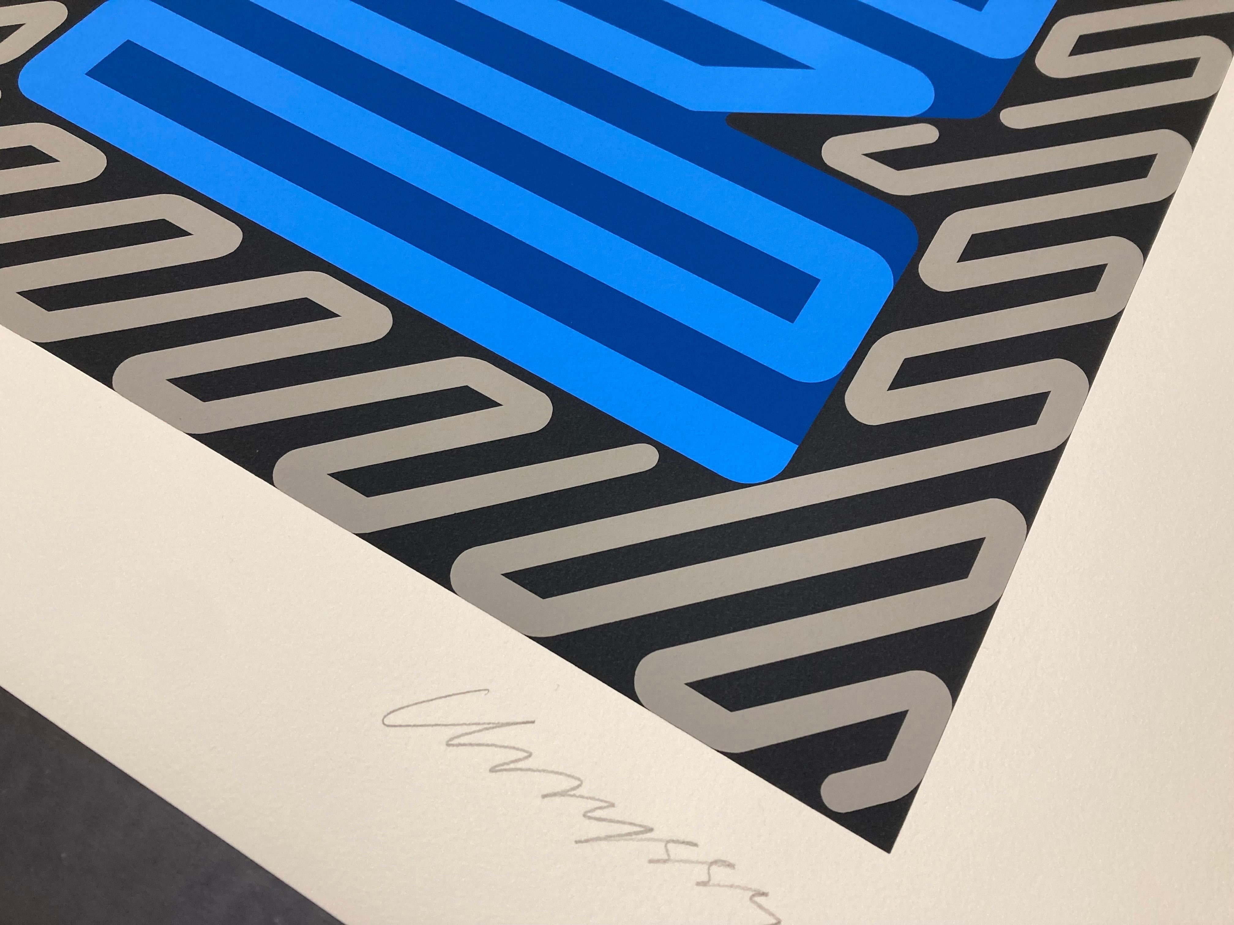 Chryssa, „Electric Sky“, 1980, Serigrafie, signiert und nummeriert im Zustand „Gut“ im Angebot in London, GB