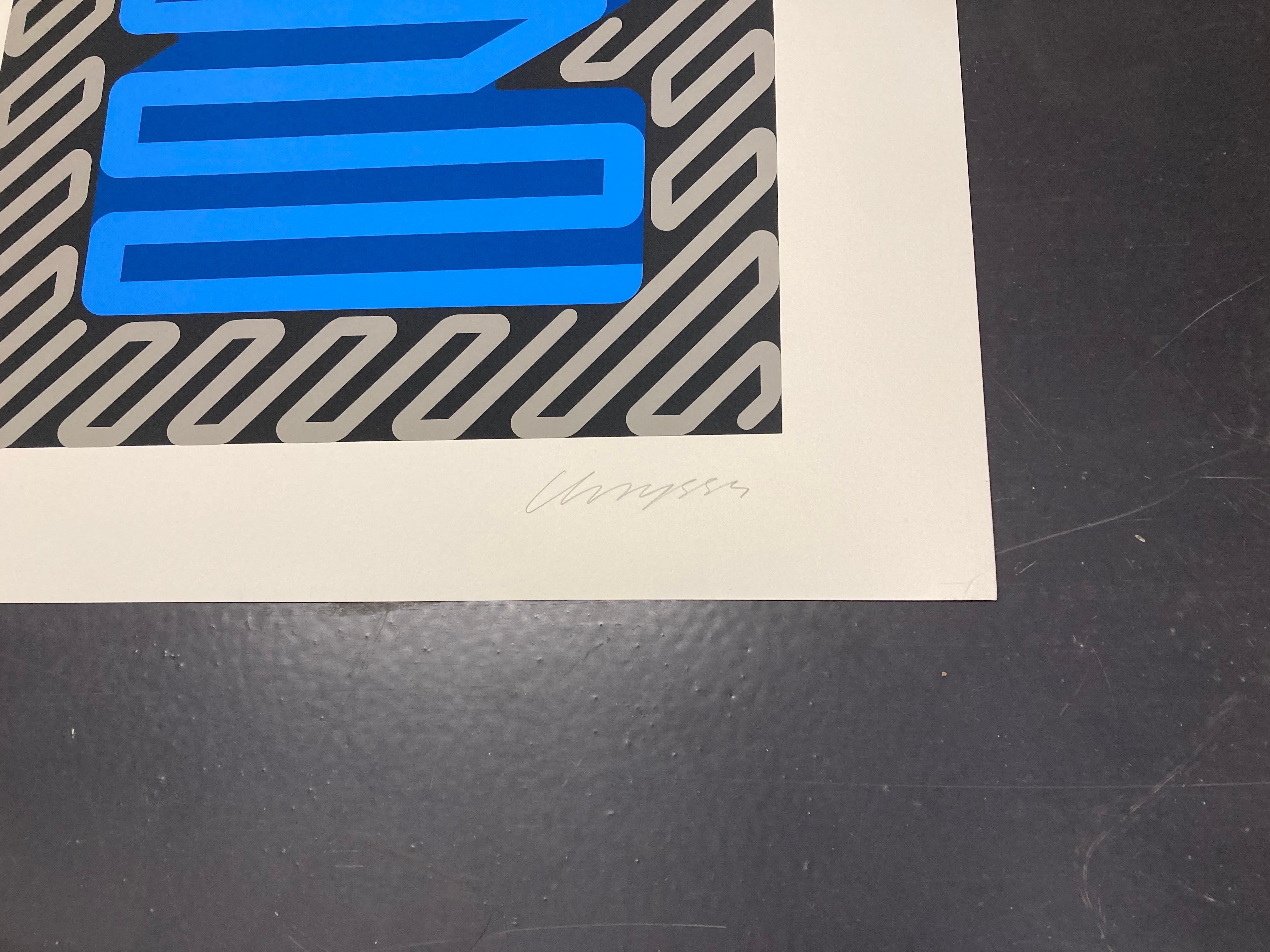 Chryssa, „Electric Sky“, 1980, Serigrafie, signiert und nummeriert (Ende des 20. Jahrhunderts) im Angebot