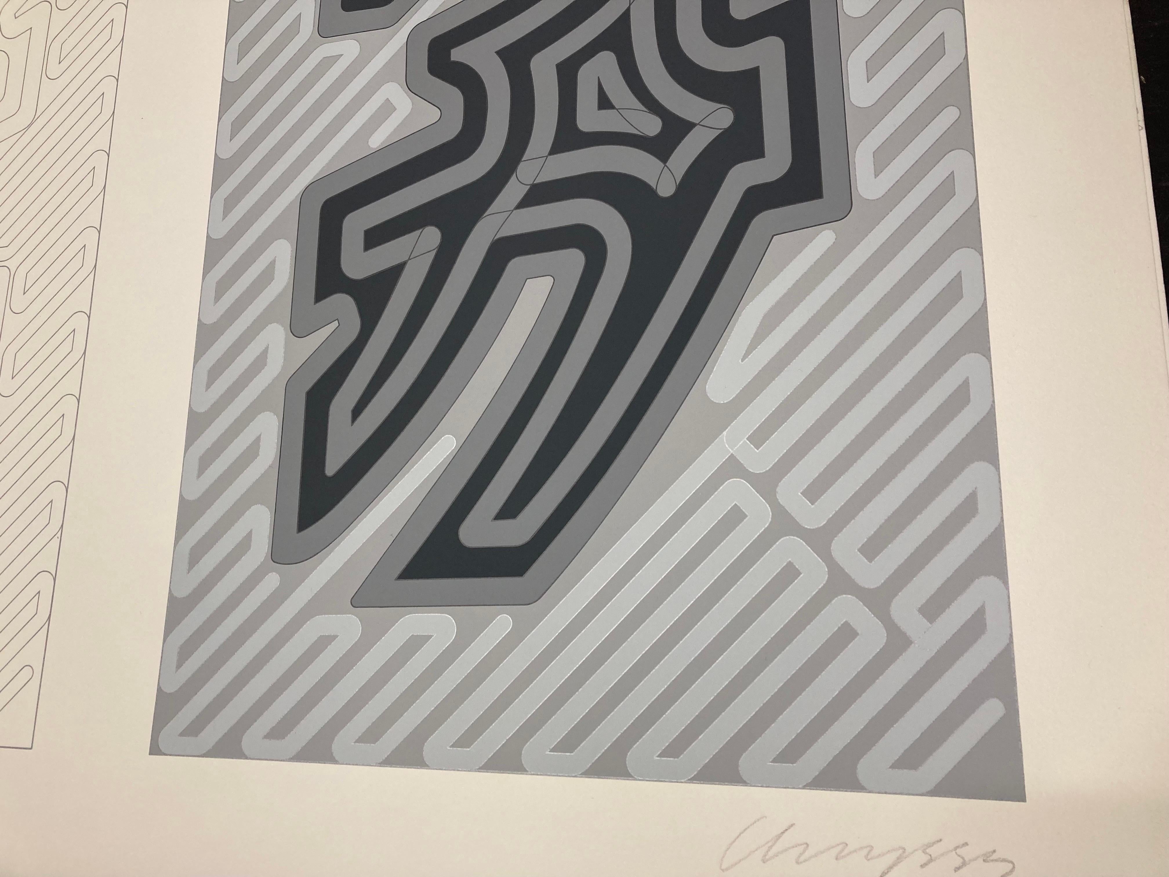 Papier Chryssa, Électric Sky, 1980, sérigraphie, signée et numérotée en vente