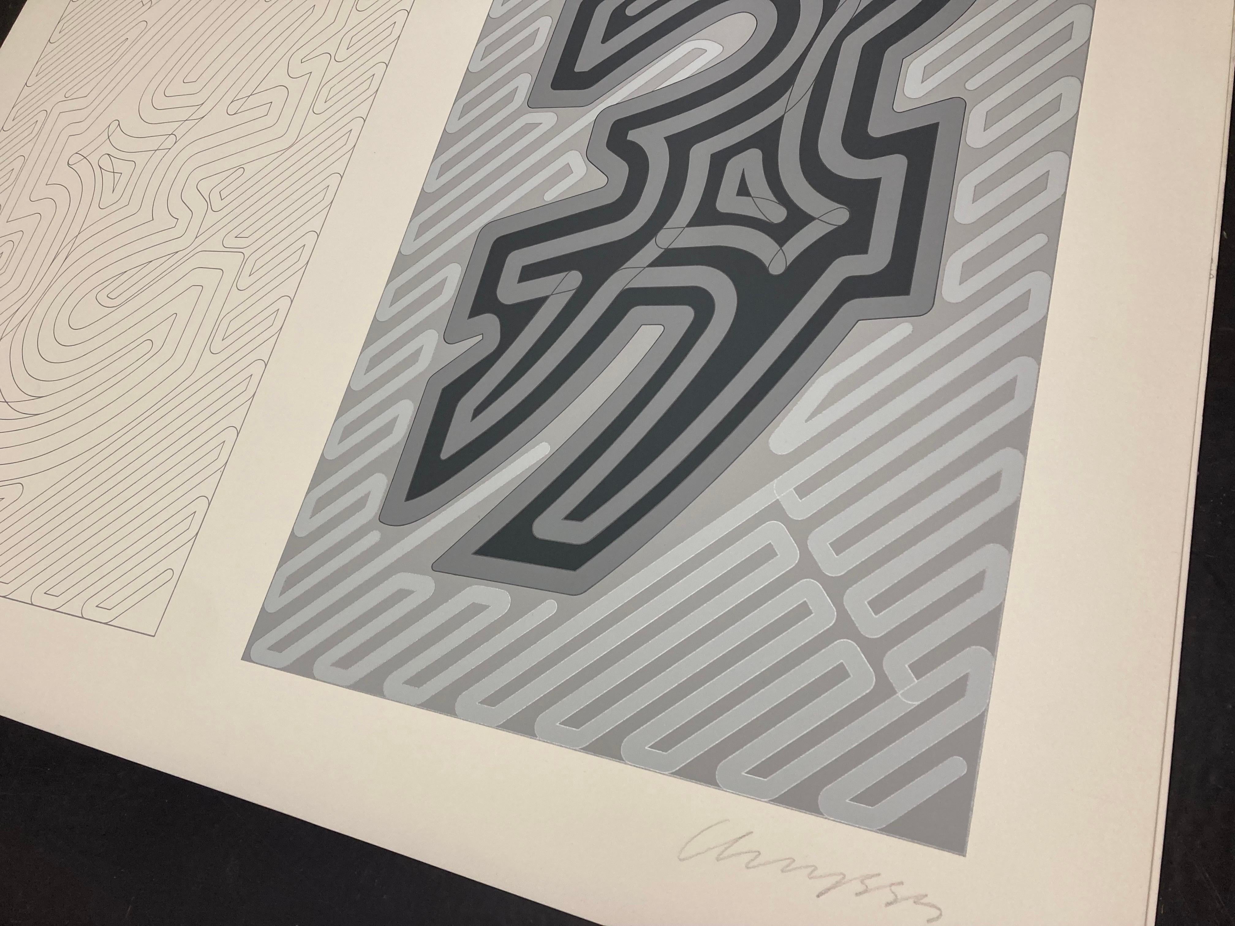 Chryssa, Électric Sky, 1980, sérigraphie, signée et numérotée en vente 1