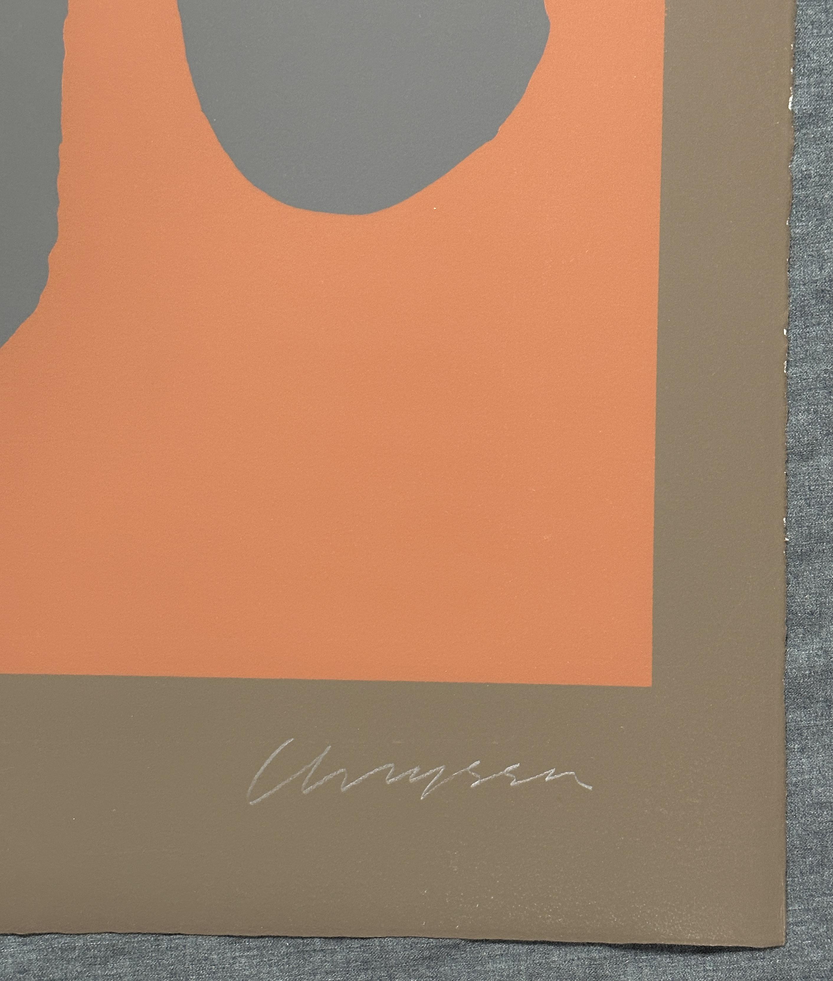 Chryssa 1979 Signed Limited Edition Screen Print Chinatown Series Tan For Sale 2