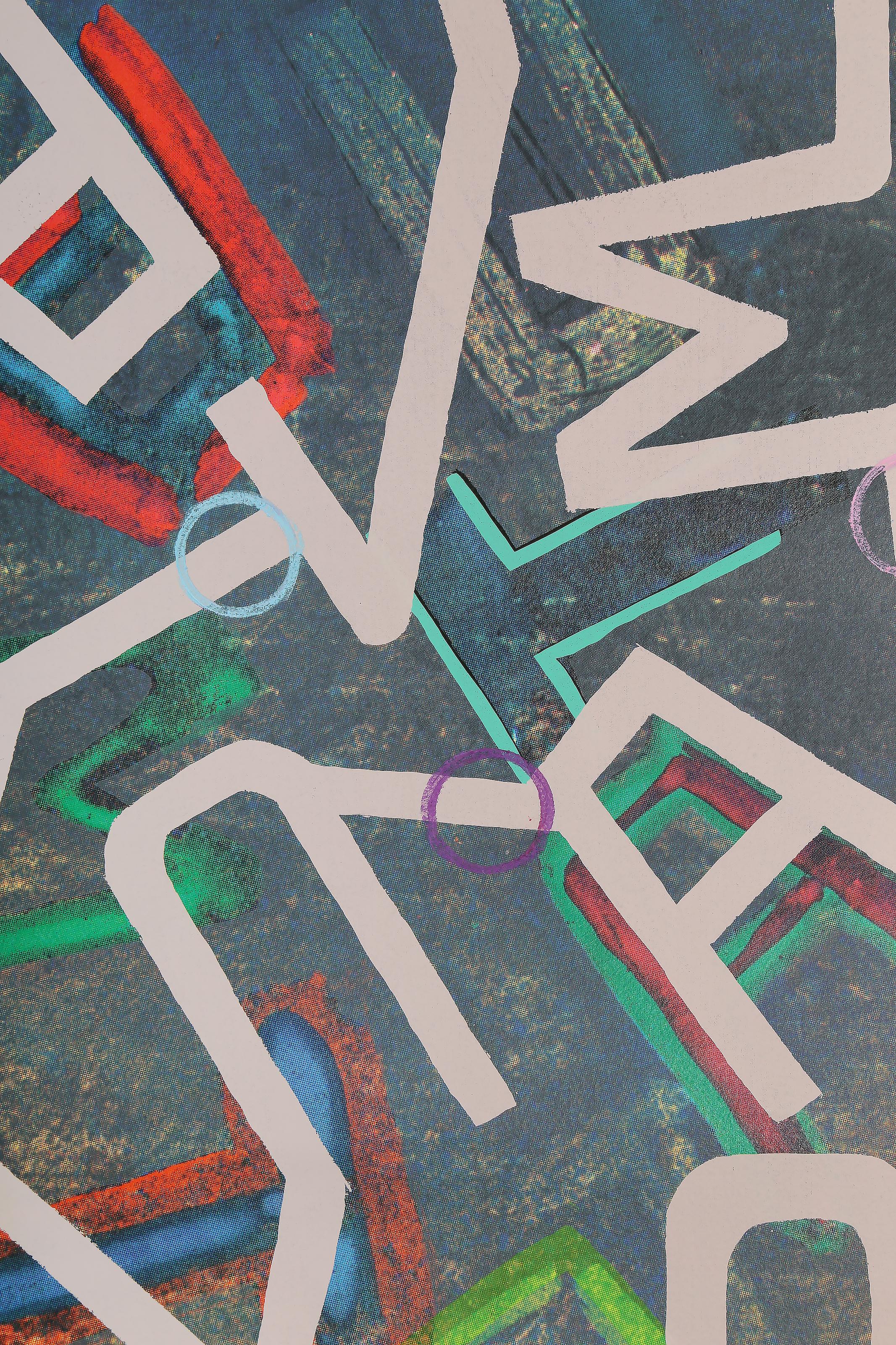 Constructions: Reflections of Plaster Letter Neon Tubing, sérigraphie de Chryssa - Print de Chryssa Vardea-Mavromichali
