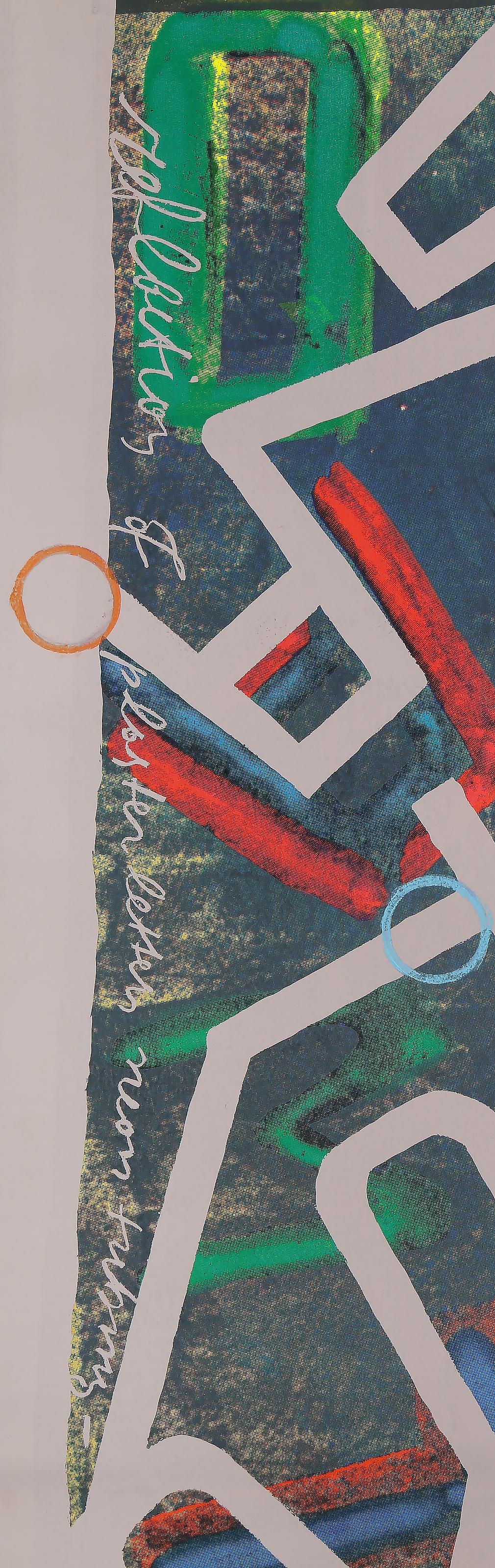 Constructions: Reflections of Plaster Letter Neon Tubing, sérigraphie de Chryssa - Gris Abstract Print par Chryssa Vardea-Mavromichali