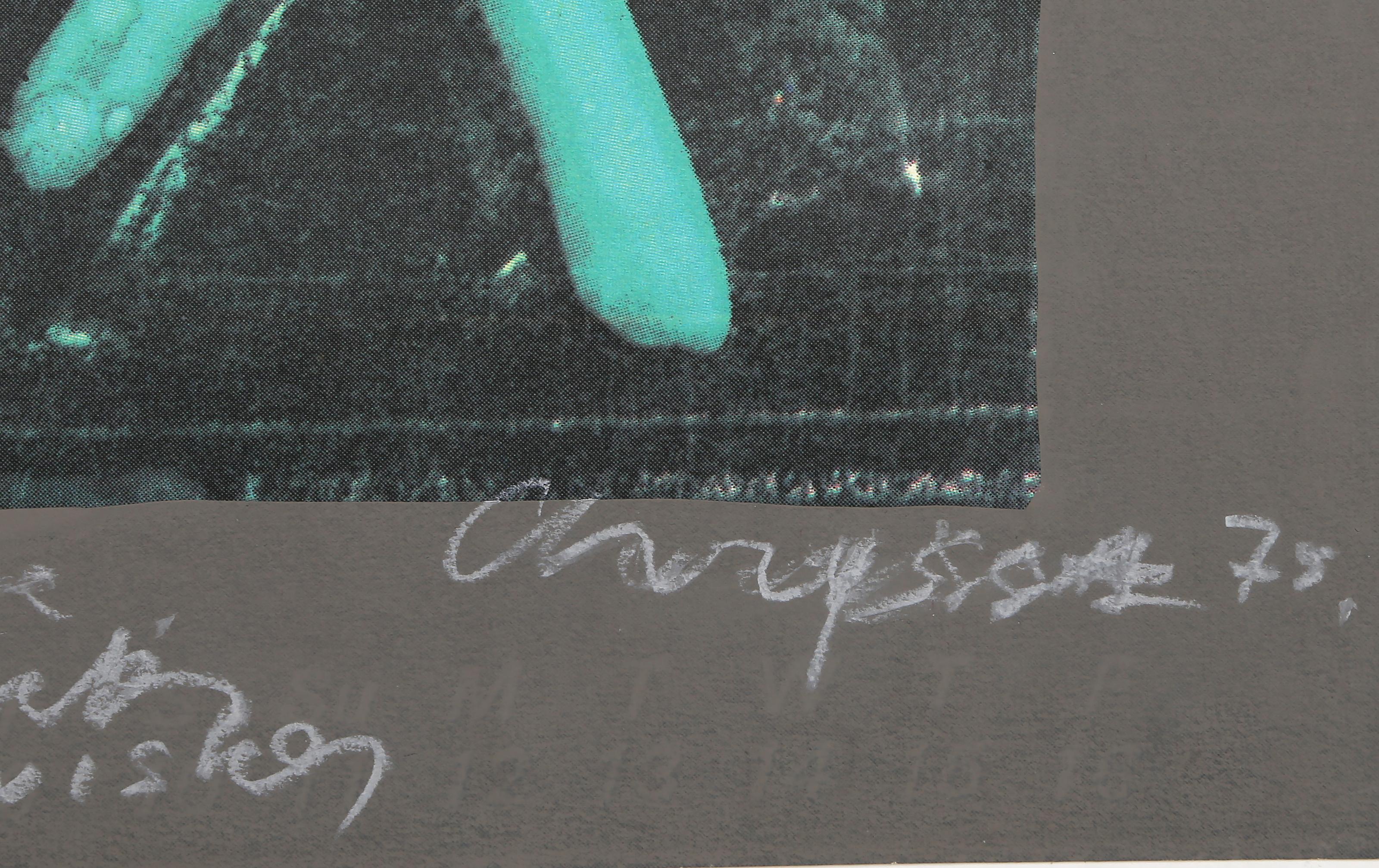 Date: 1975
Screenprint, signed, dated and dedicated in Crayon
Image Size: 27 x 16 inches
Size: 33.5 x 20.5 in. (85.09 x 52.07 cm)
