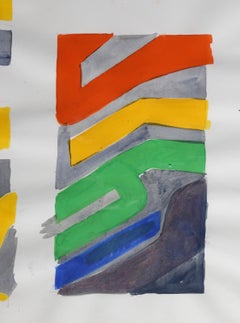 Study for a Neon Sculpture, Conceptual Art Watercolor by Chryssa