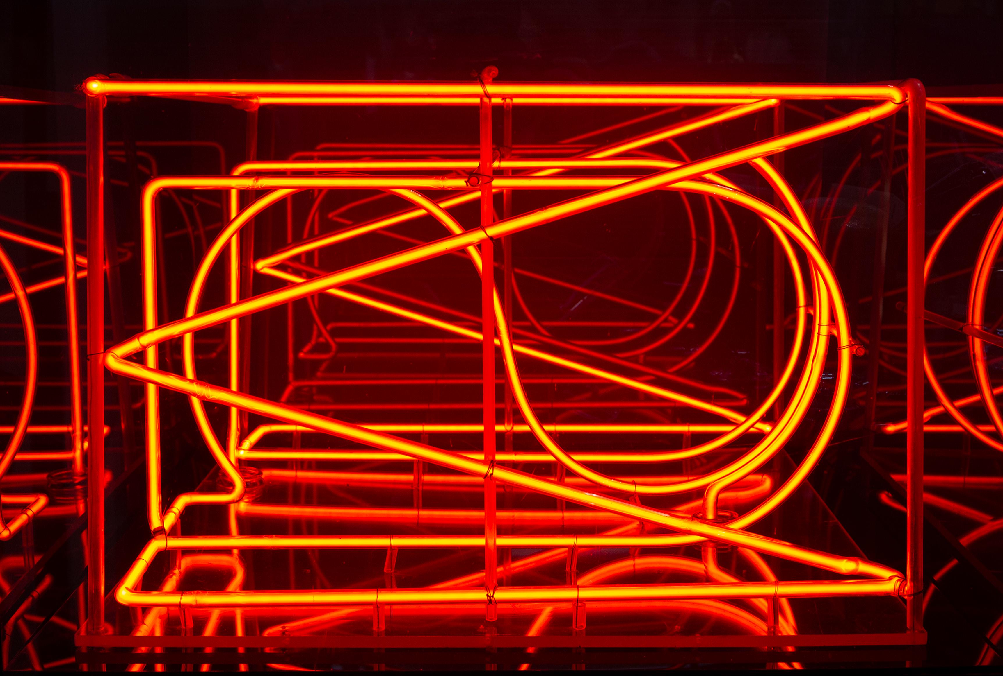 U.S.A., Neon Light Box Sculpture by Chryssa, 1962 For Sale 1