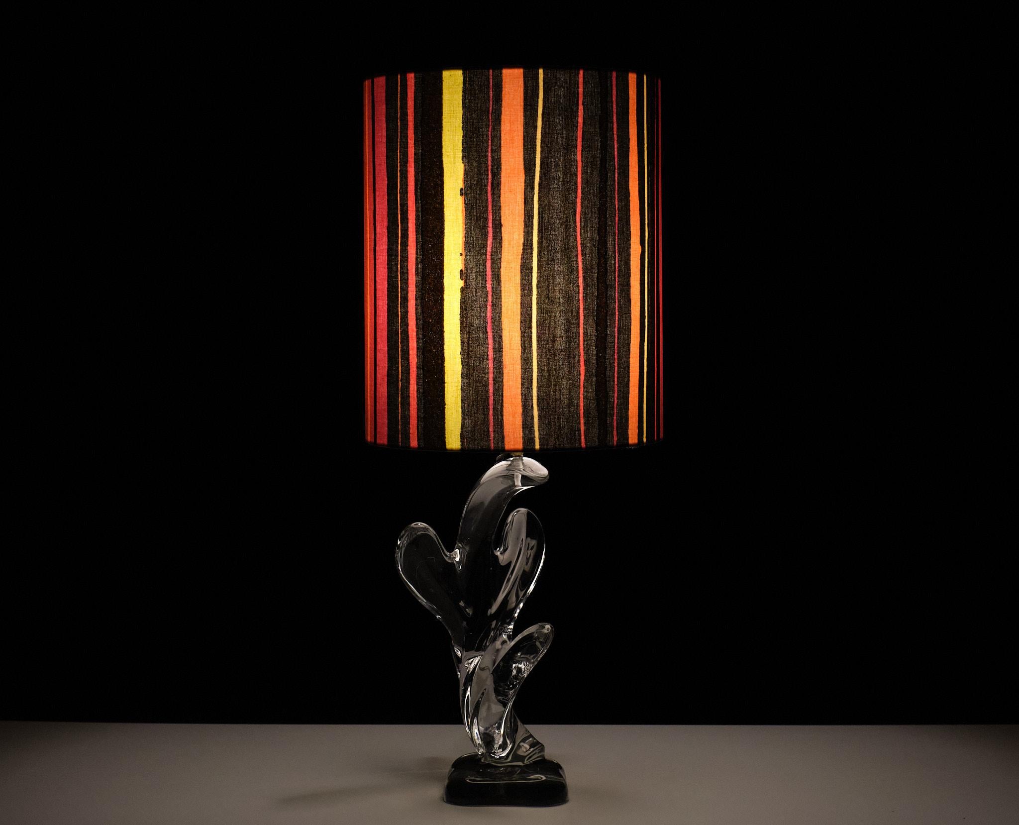 Chrystal Glass Cactus Table Lamp Vannes the Chatel, France, 1960s In Good Condition For Sale In Den Haag, NL