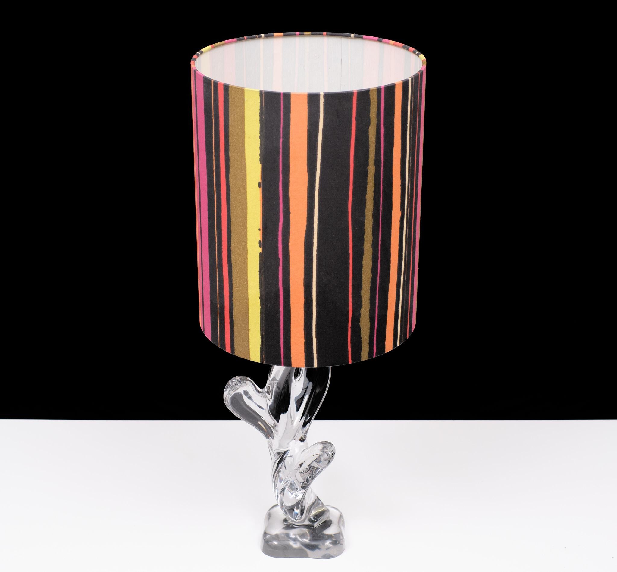 Crystal Chrystal Glass Cactus Table Lamp Vannes the Chatel, France, 1960s For Sale