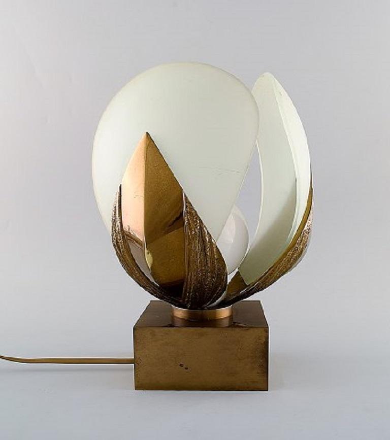 Organic Modern Chrystiane Charles for La Maison Charles, French Designer Table Lamp in Bronze