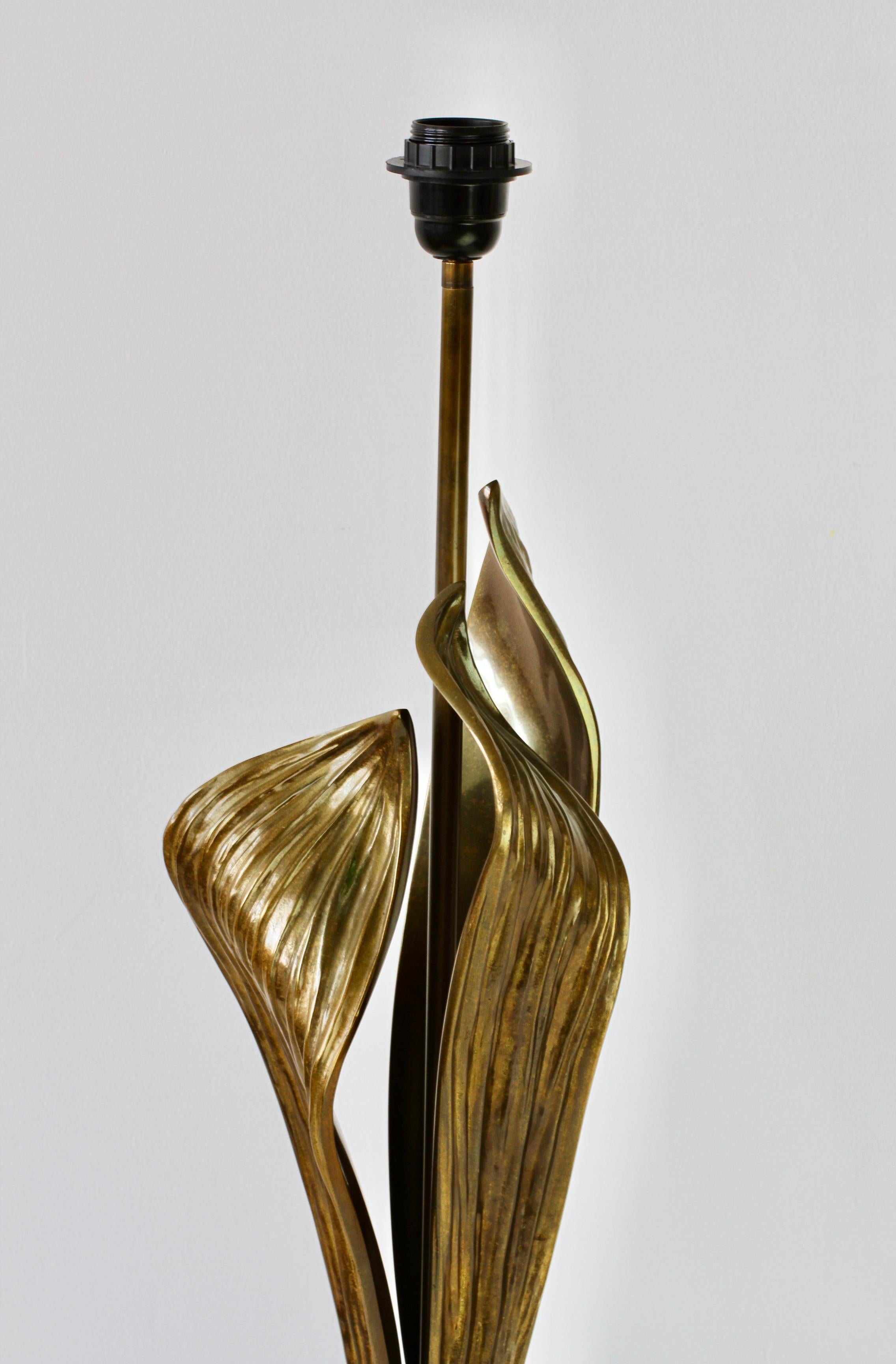 Chrystiane Charles / Maison Charles Early Signed #23 Amaryllis Brass Table Lamp 4