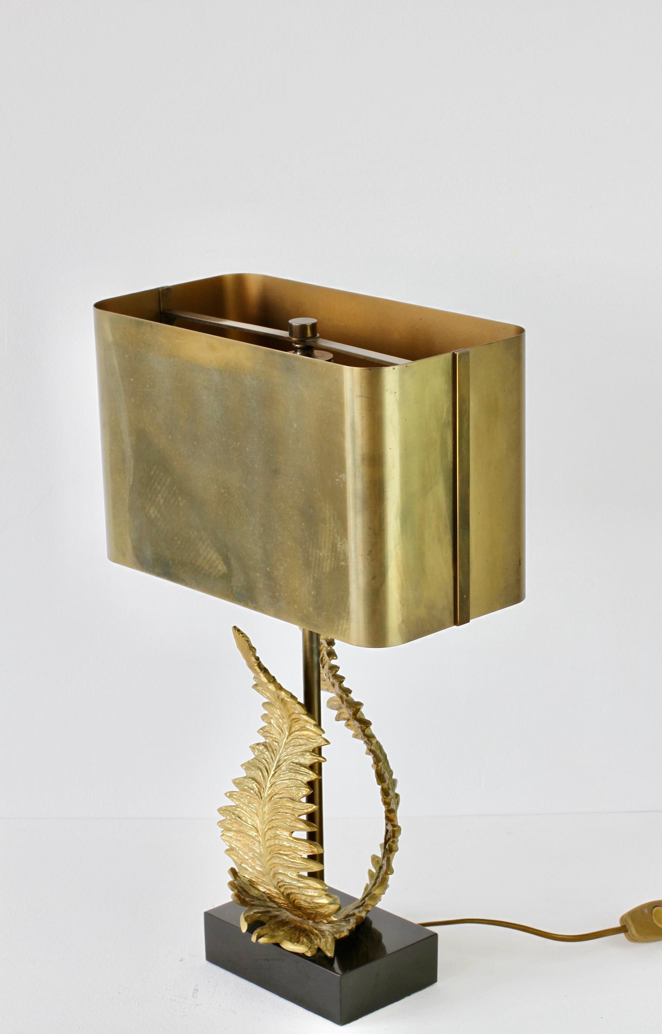 Chrystiane Charles for Maison Charles Signed Brass Fern Table Lamp circa 1960s For Sale 2