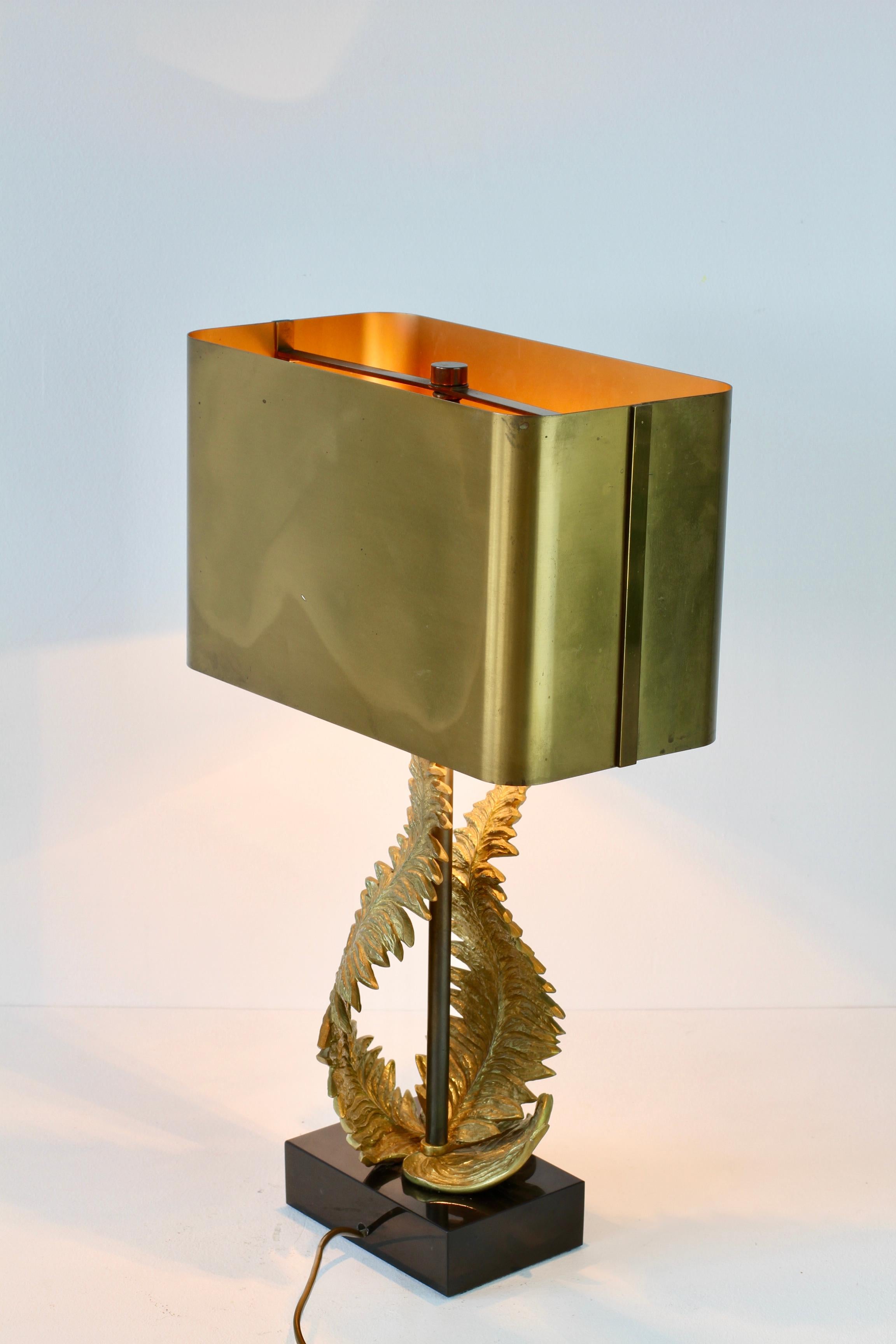 Chrystiane Charles for Maison Charles Signed Brass Fern Table Lamp circa 1960s For Sale 4
