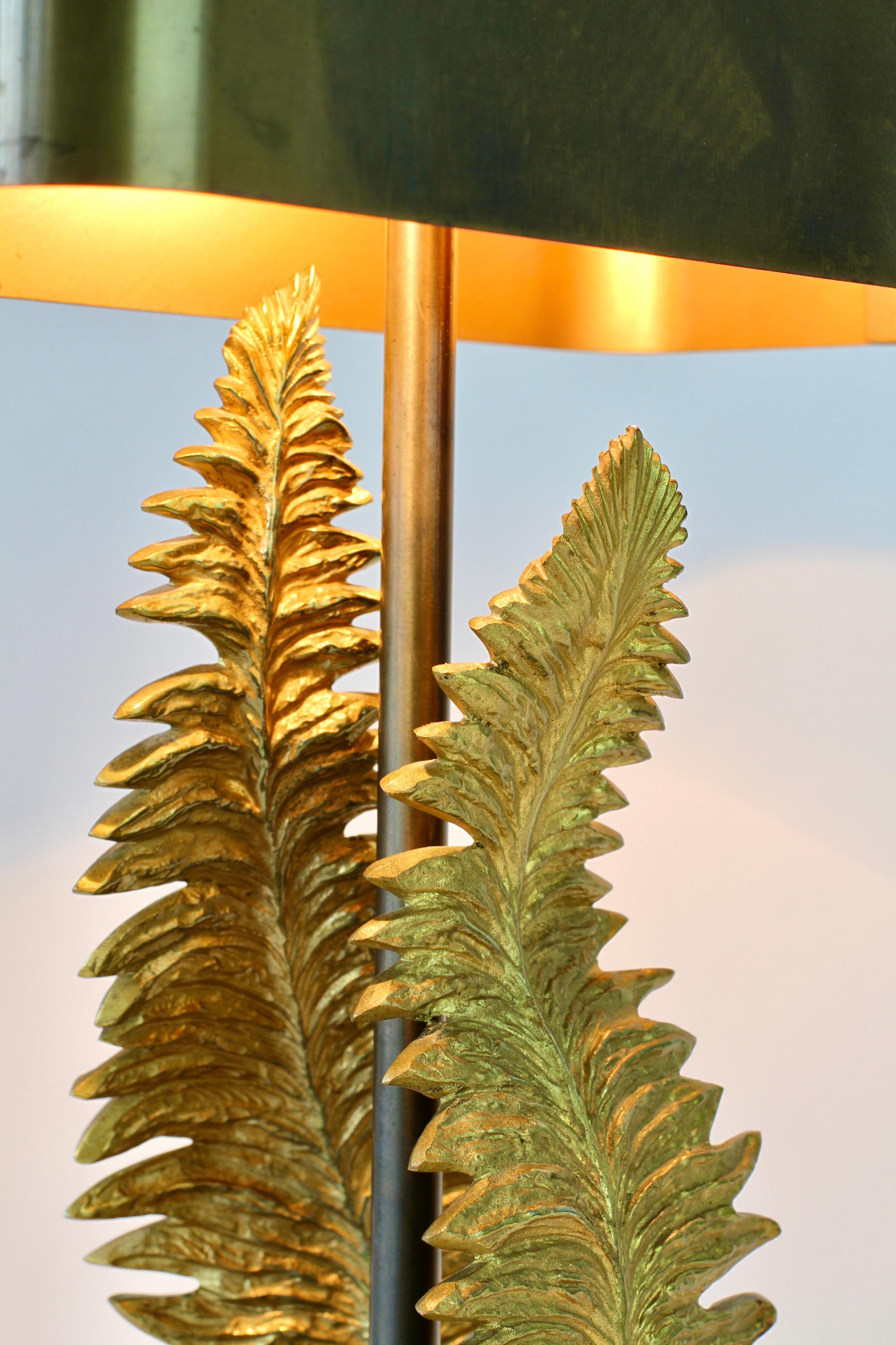 Chrystiane Charles for Maison Charles Signed Brass Fern Table Lamp circa 1960s For Sale 5