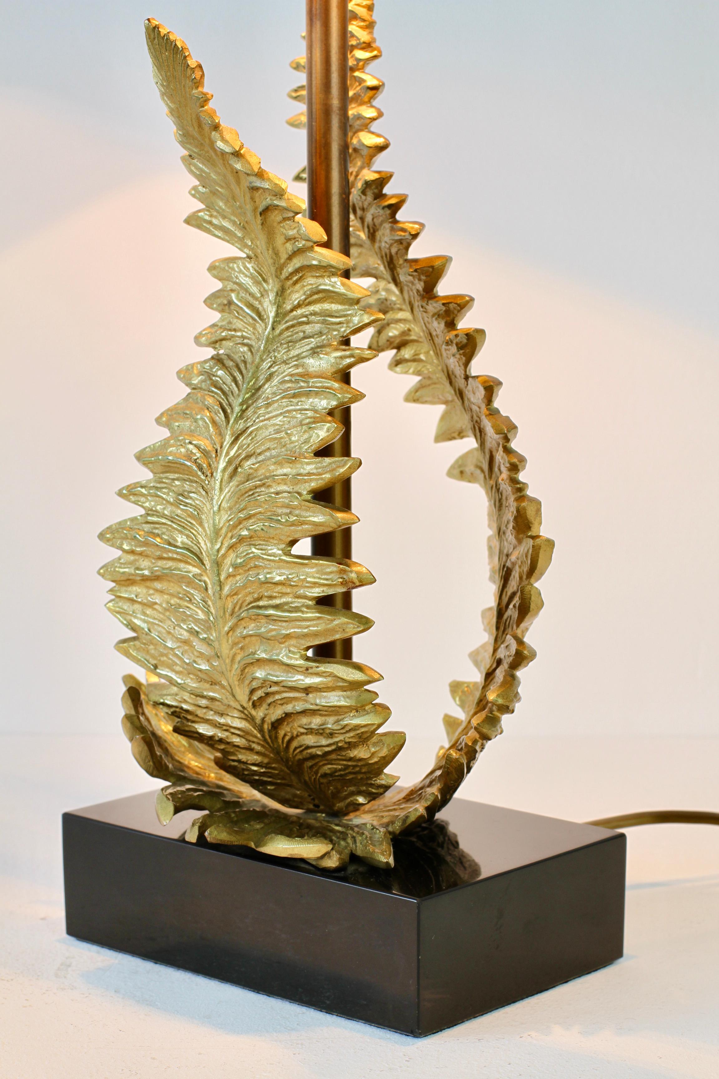 Chrystiane Charles for Maison Charles Signed Brass Fern Table Lamp circa 1960s For Sale 6