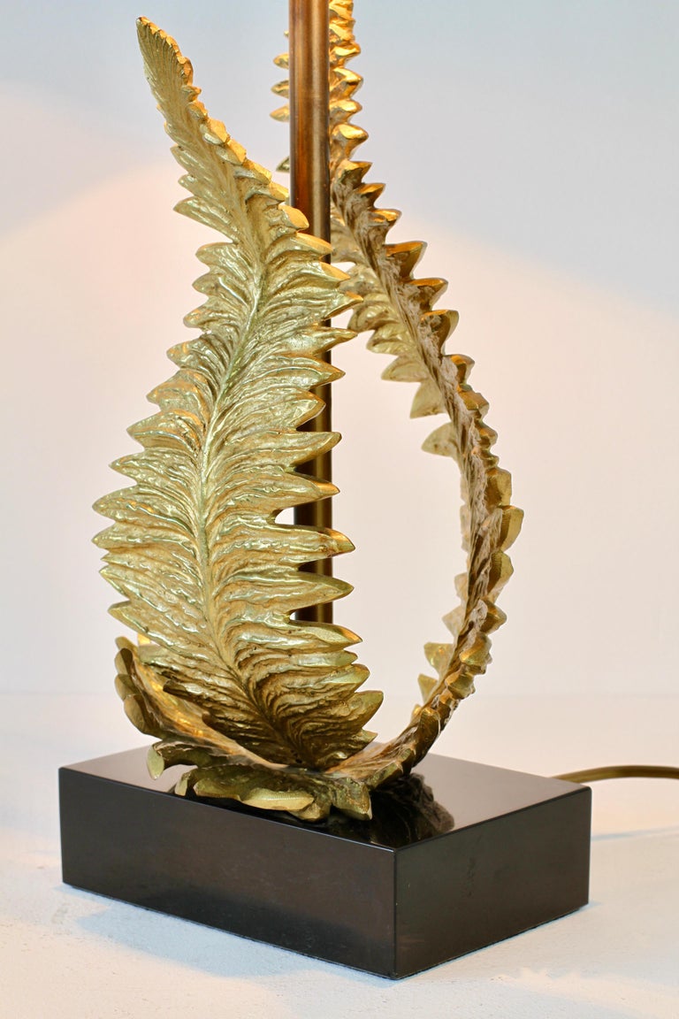 Chrystiane Charles for Maison Charles Signed Brass Fern Table Lamp circa 1960s For Sale 7