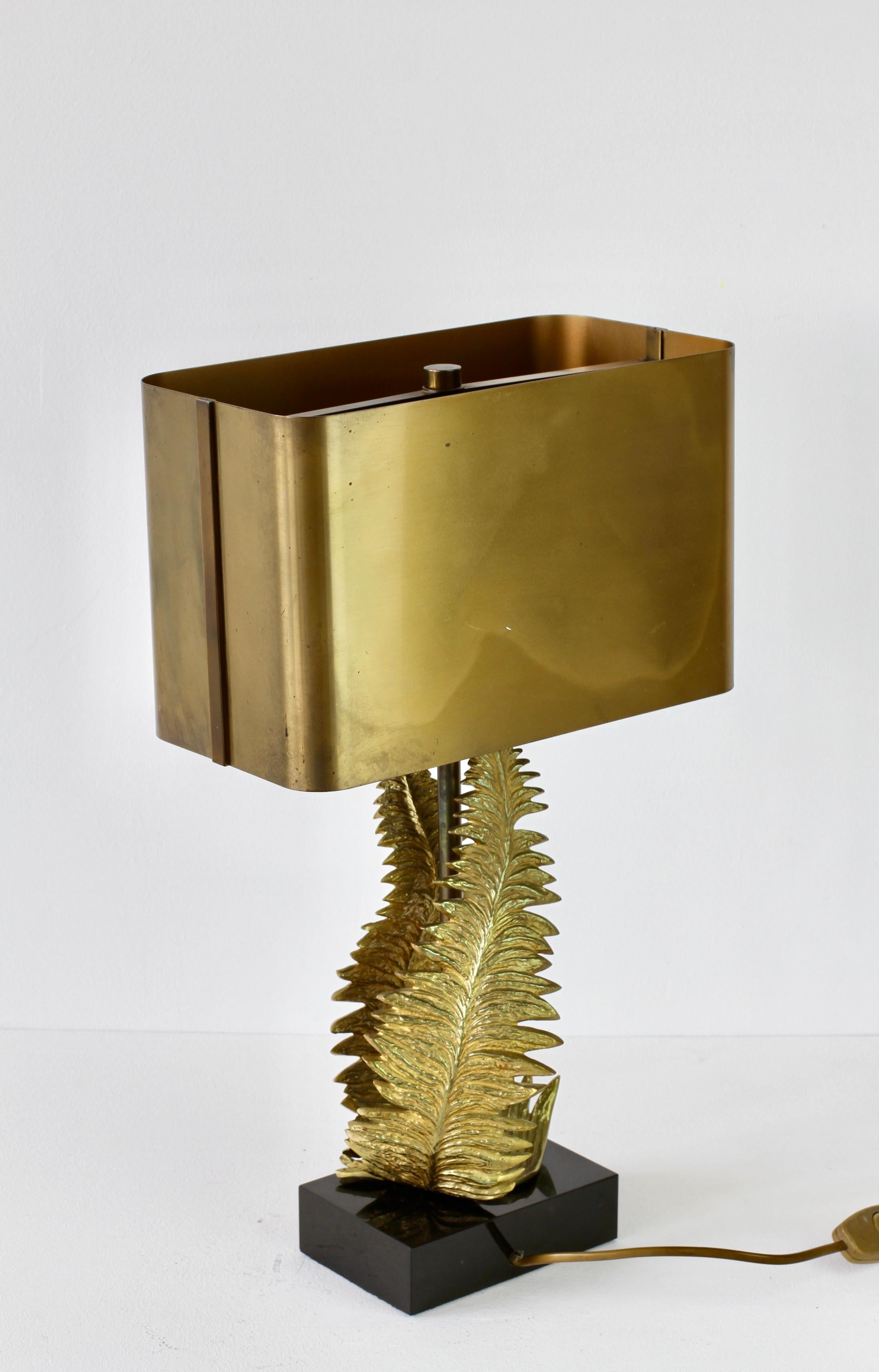 Chrystiane Charles for Maison Charles Signed Brass Fern Table Lamp circa 1960s For Sale 1