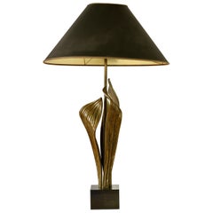 Chrystiane Charles / Maison Charles, früh signierte Amaryllis-Tischlampe aus Messing, #23