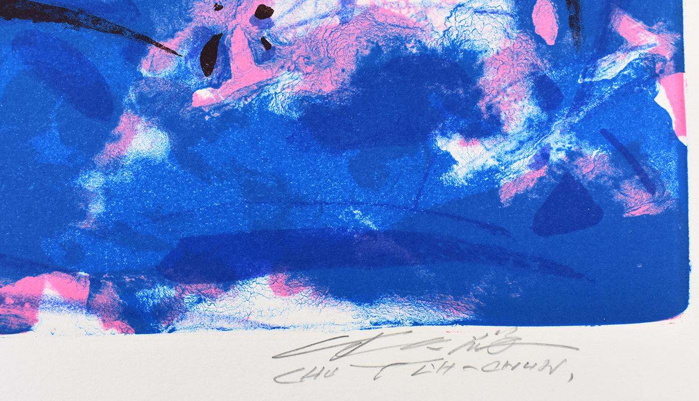 Appeasement - Litografia firmata - Astrazione cinese - Print Astratto di Chu Teh-Chun