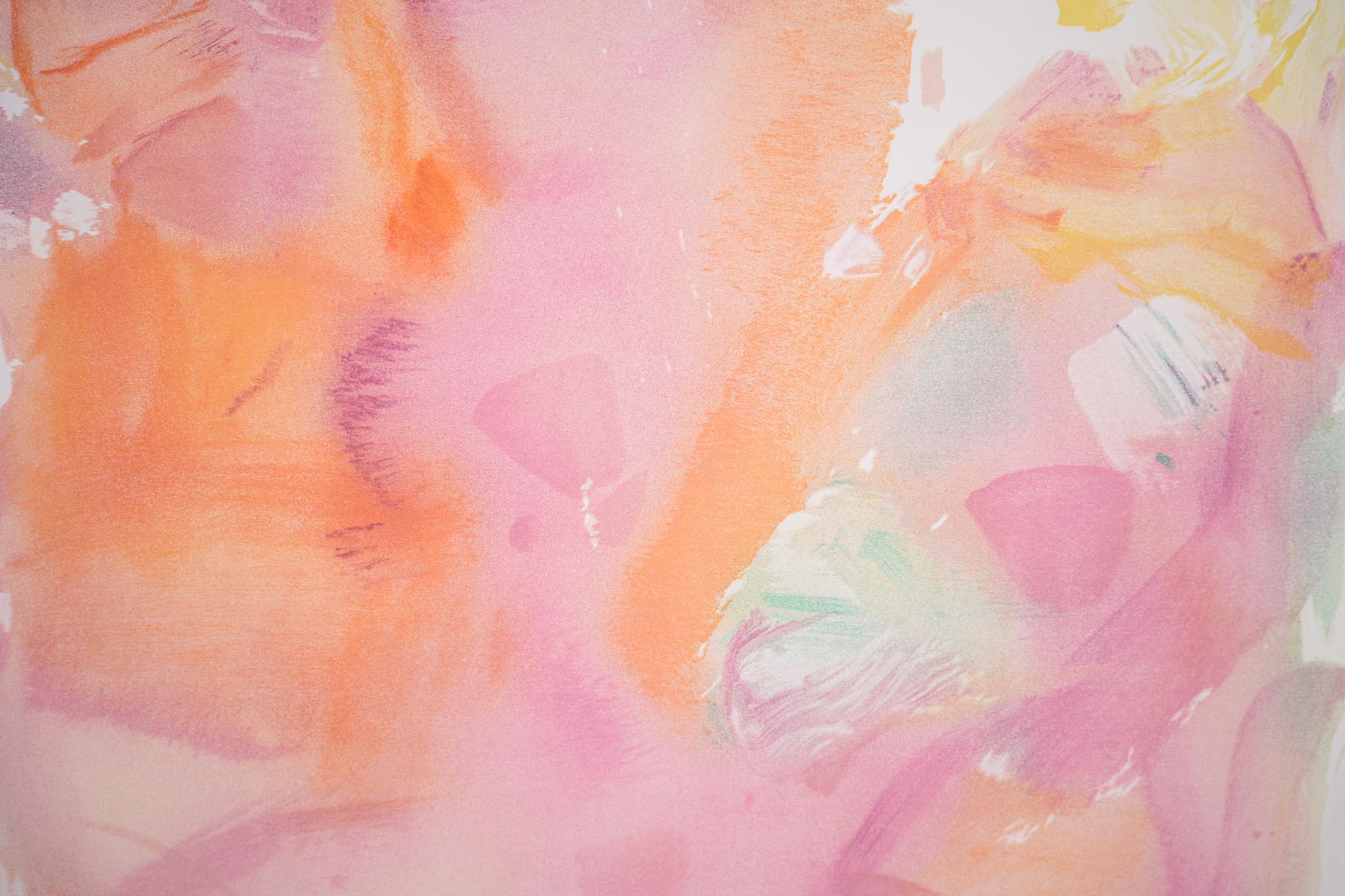 Momentary Delight 24/150, Signierte Lithographie (Beige), Abstract Print, von Chu Teh-Chun