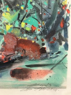 Lithographie originale du musée Chu Teh-Chun « Encre Orageuse »