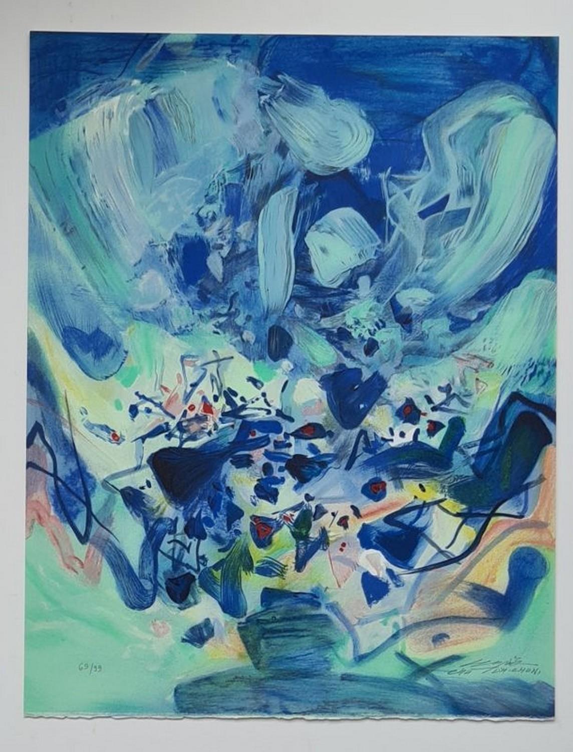 Saison bleue  - Print by Chu Teh-Chun