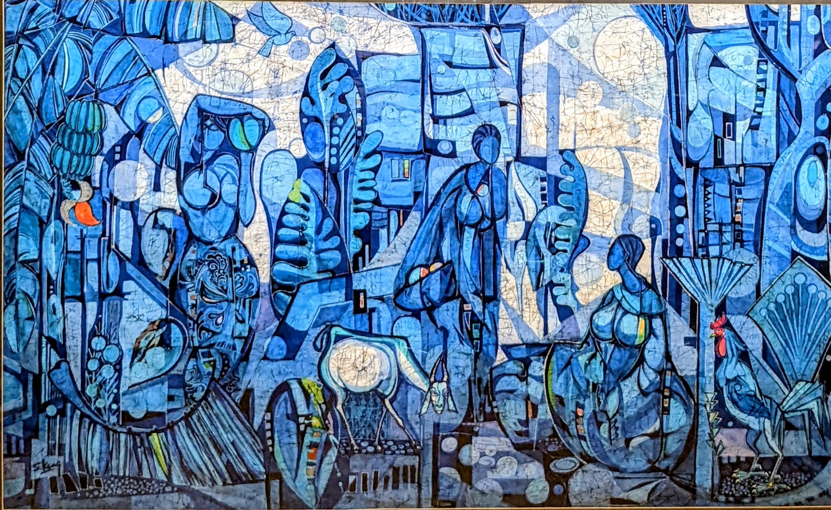 Chuah Seow Keng ( nato nel 1945 ) Malese , Pittura astratta batik 1