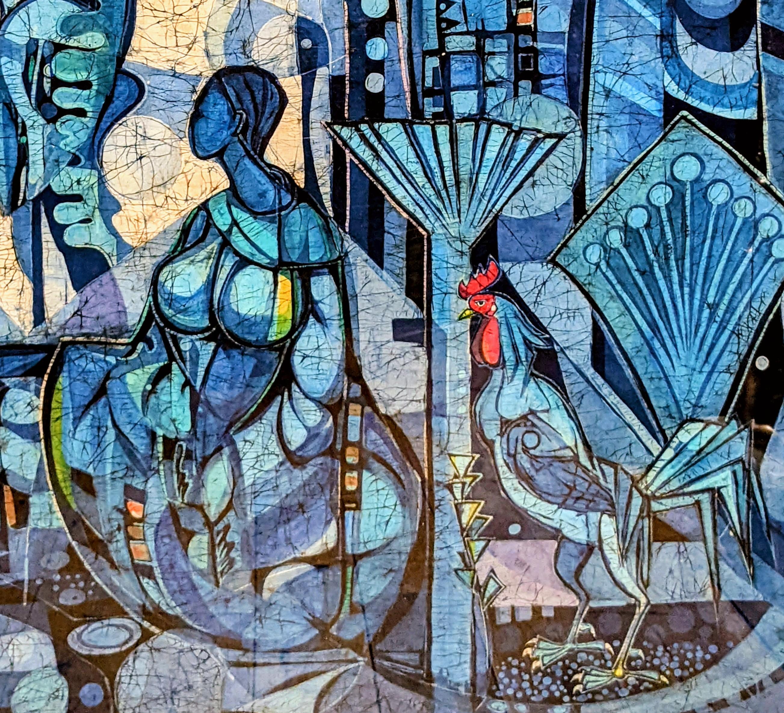 Chuah Seow Keng ( nato nel 1945 ) Malese , Pittura astratta batik 3