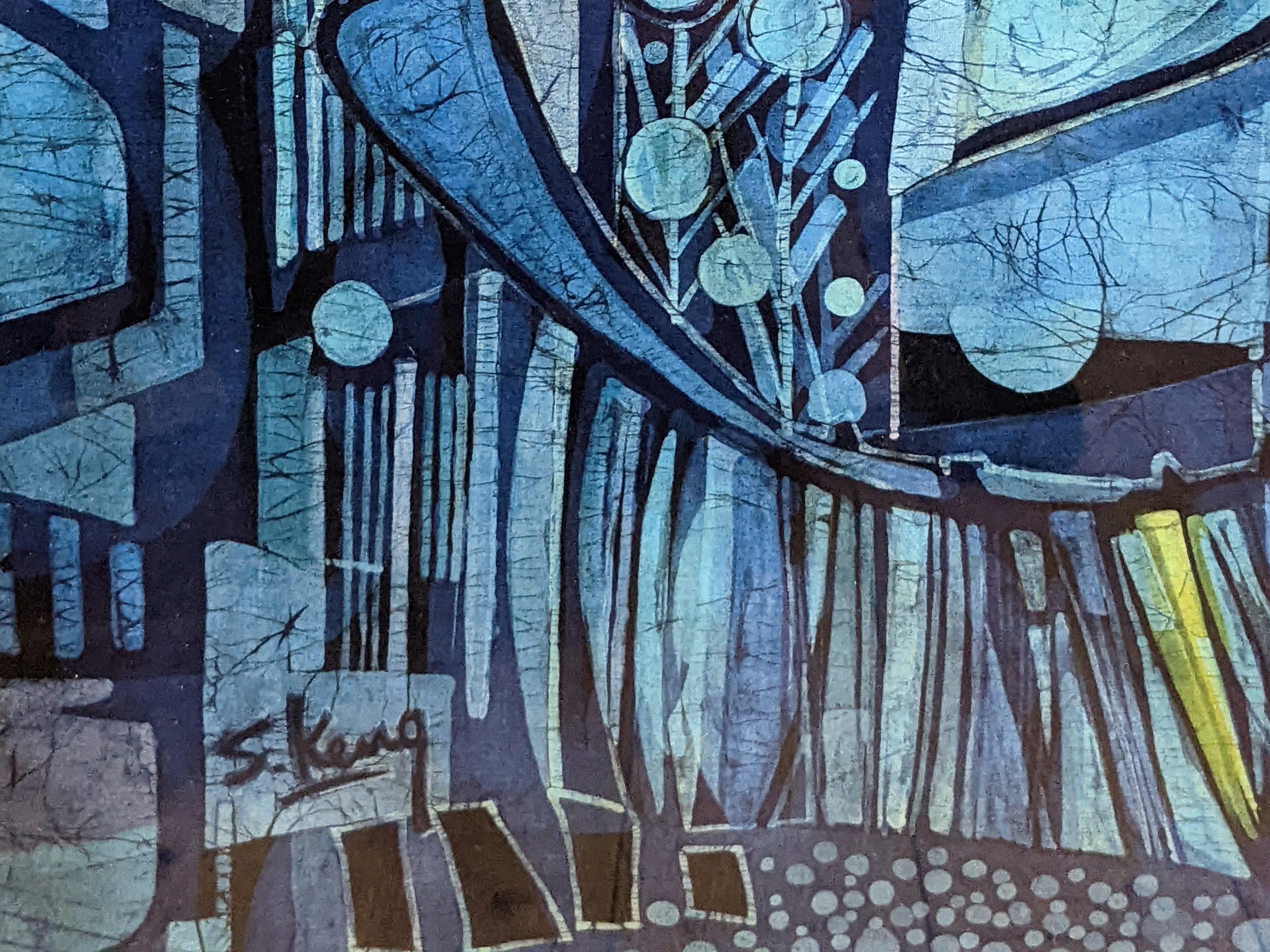 Chuah Seow Keng ( nato nel 1945 ) Malese , Pittura astratta batik 6