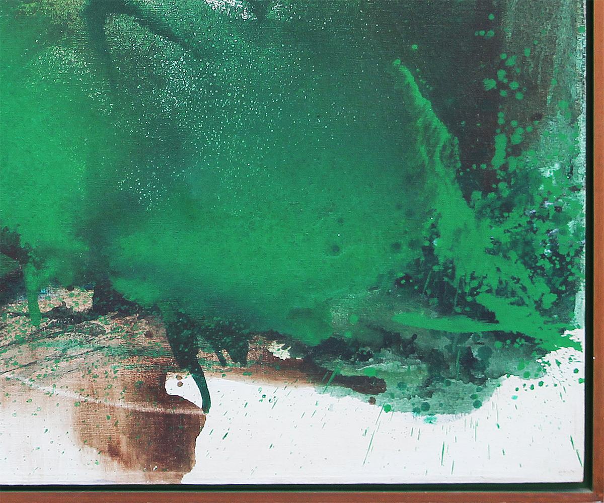 Green and Brown Gestural Abstract Expressionist Painting by Chuang Che (莊喆) 2