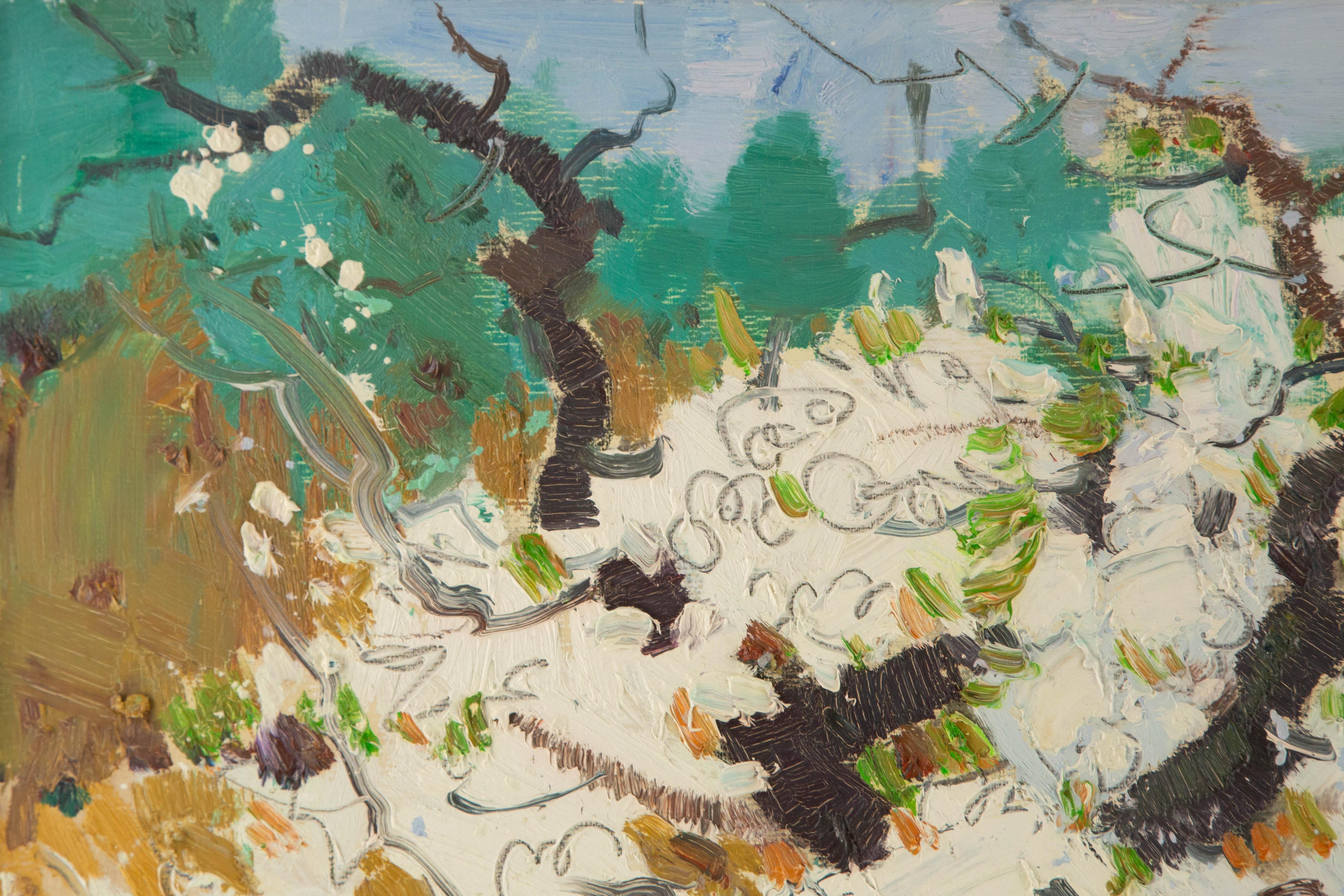 Chuanwen Liu Floral Original Oil On Canvas 
