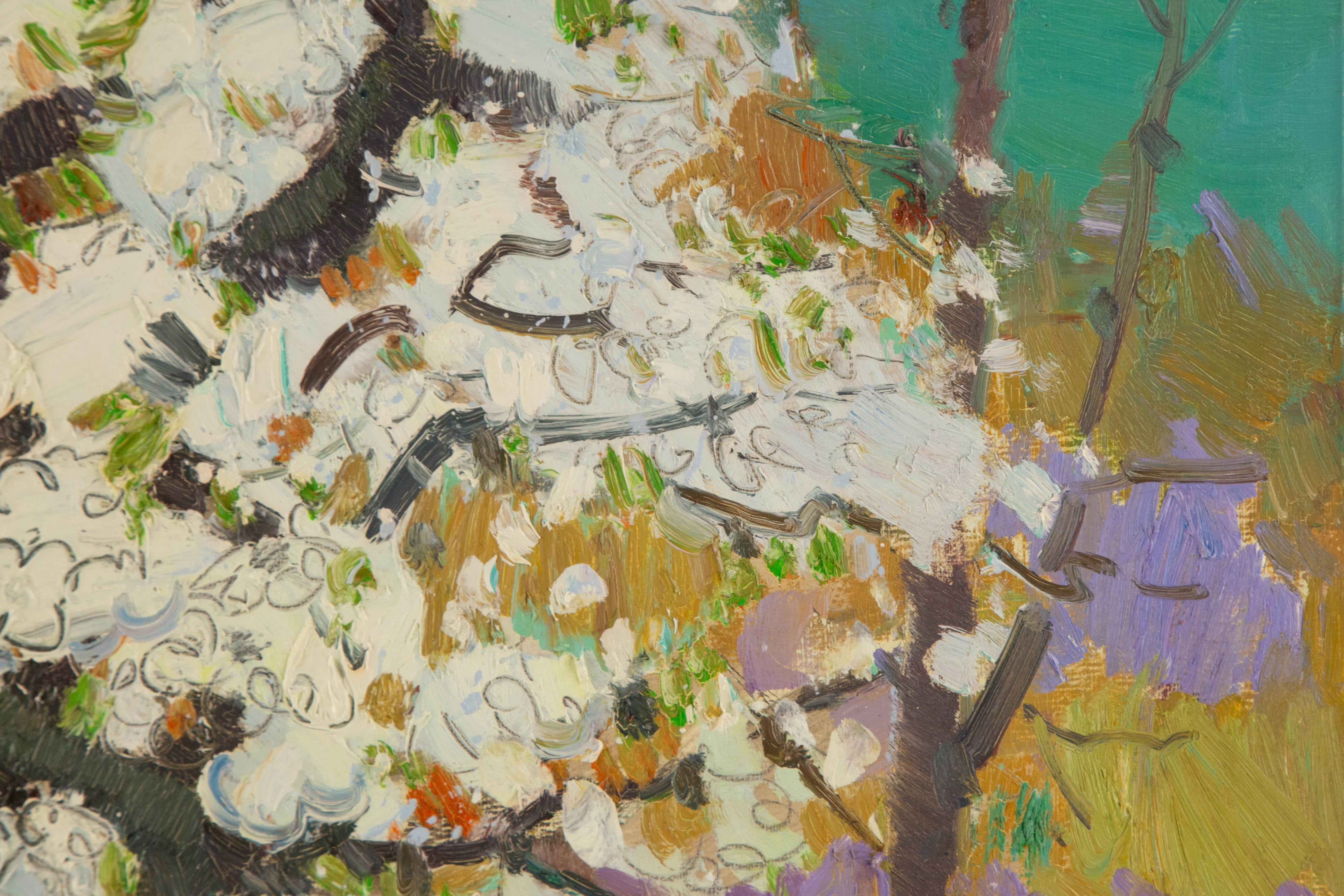 Chuanwen Liu Floral Original Oil On Canvas 