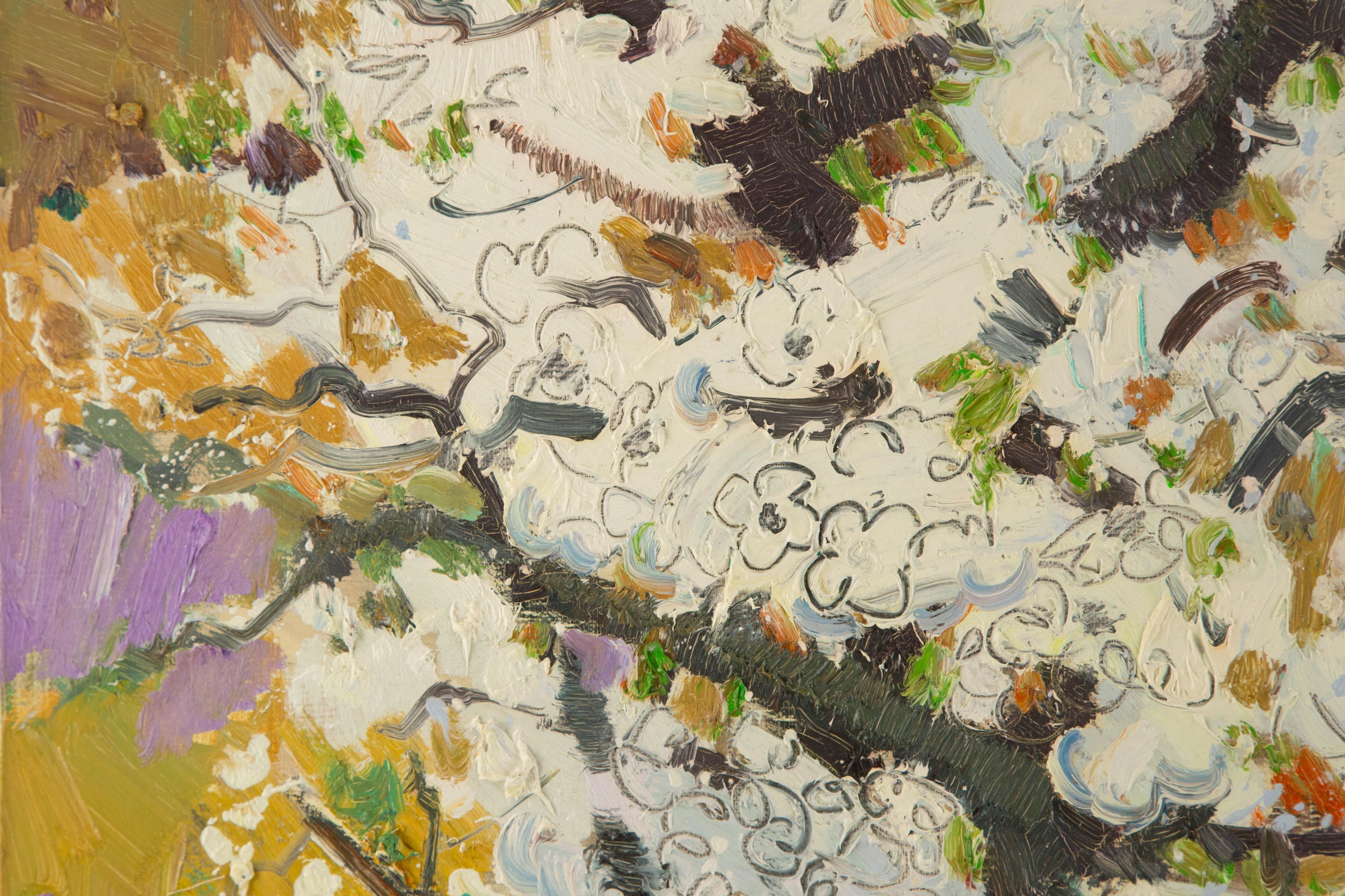 Chuanwen Liu Floral Original Oil On Canvas 