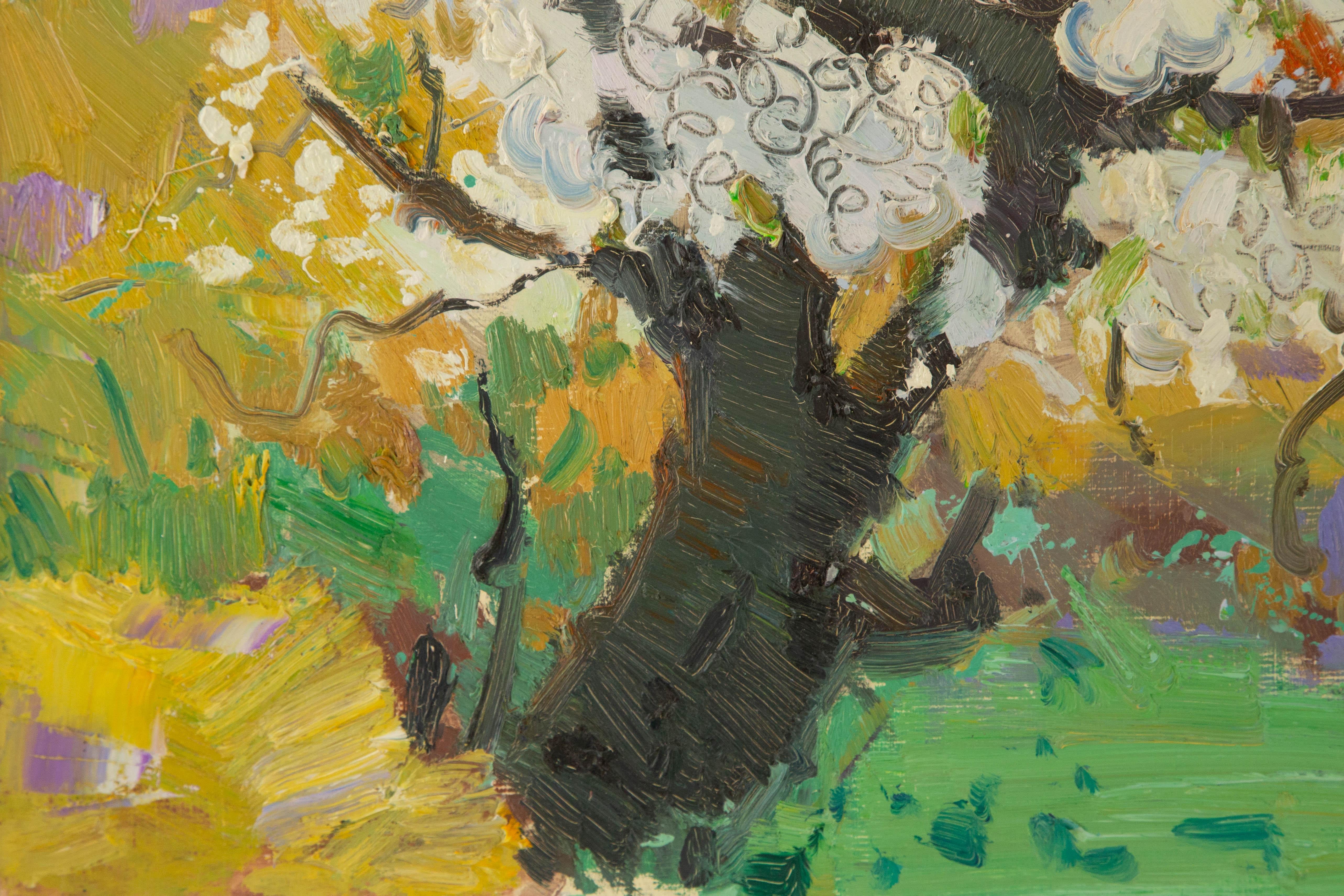 Chuanwen Liu Floral Original Oil On Canvas 