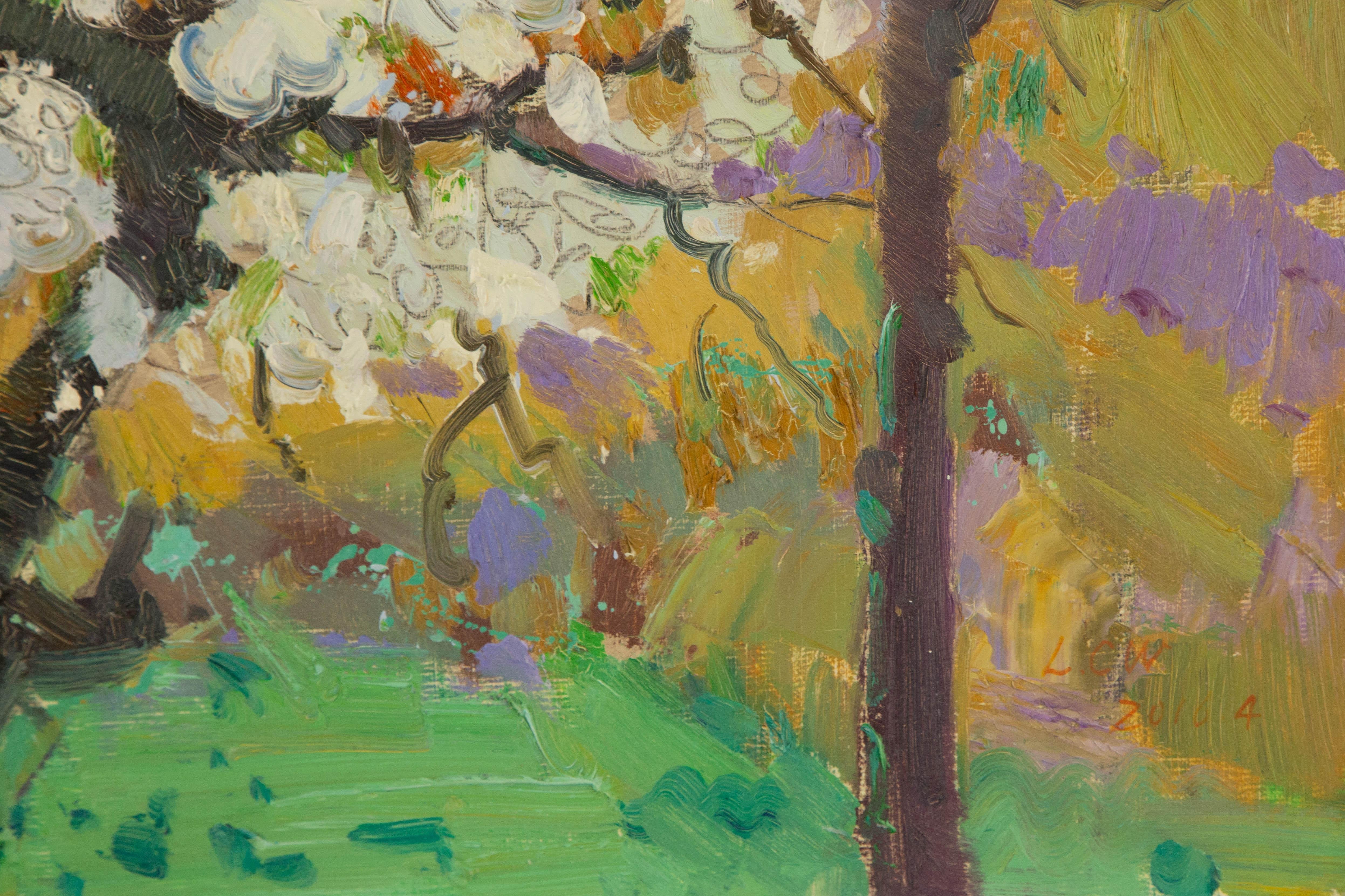 Chuanwen Liu Floral Original Oil On Canvas 