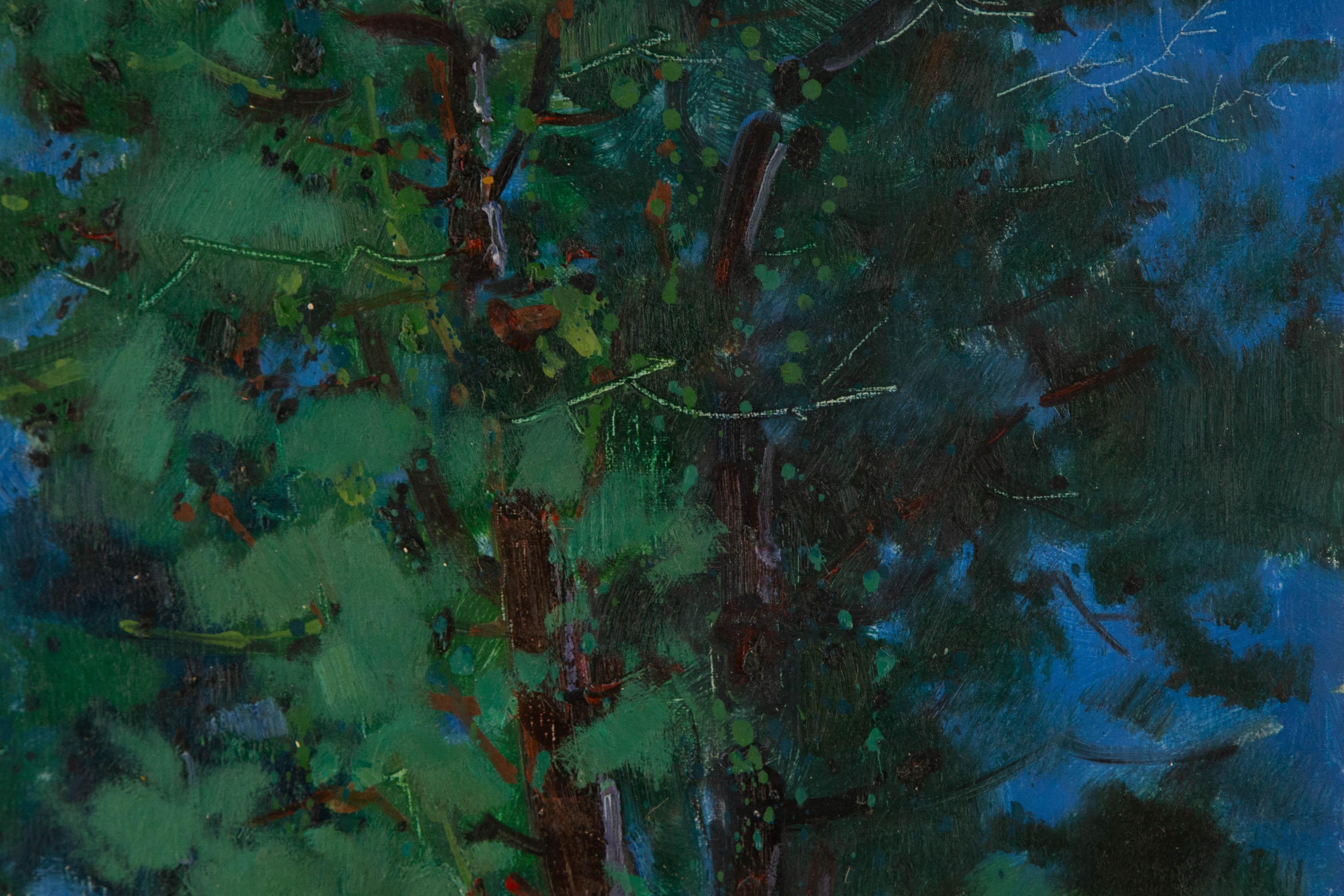 Chuanwen Liu Landschaft Original Öl auf Leinwand 