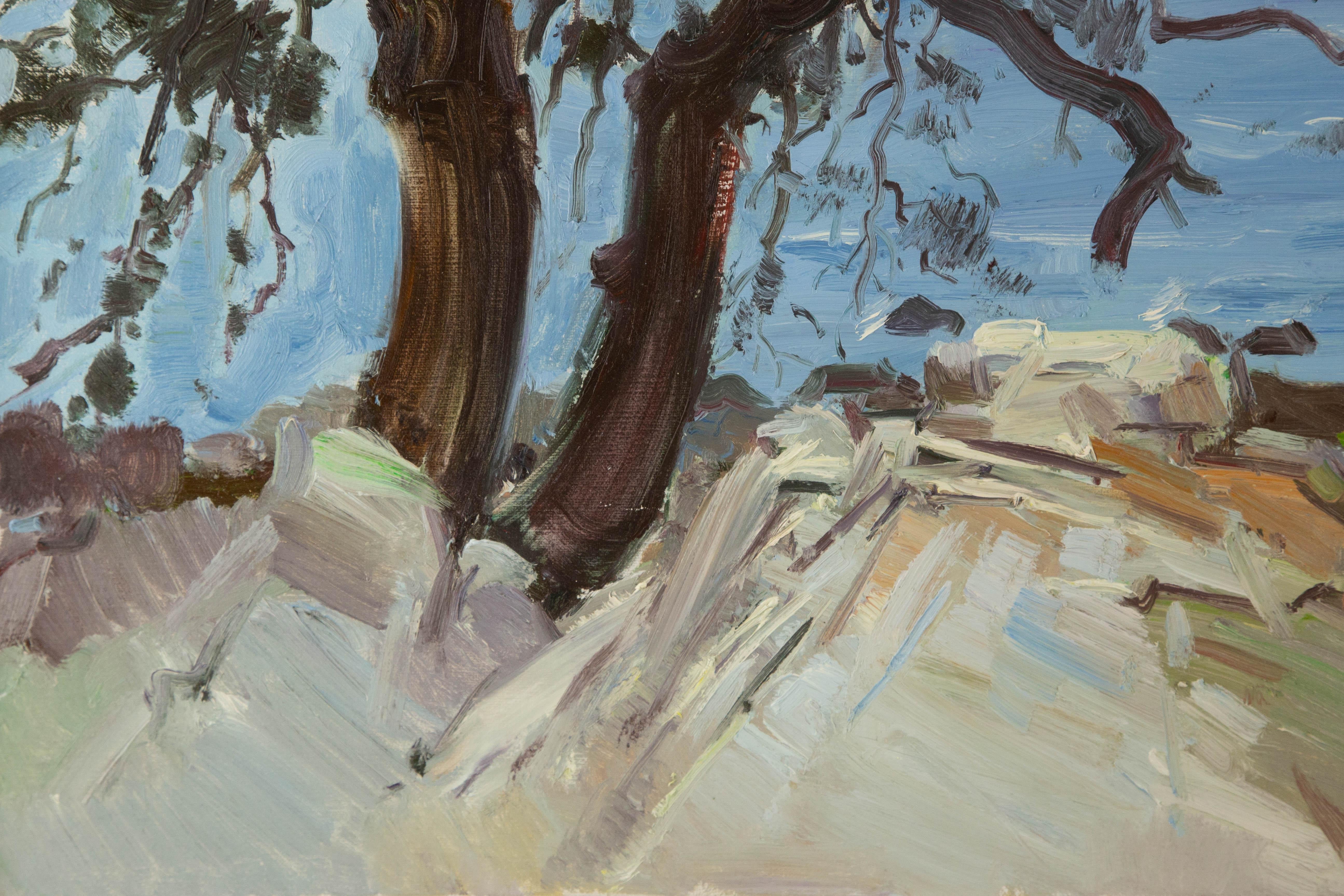 Chuanwen Liu Landschaft Original Öl auf Leinwand 
