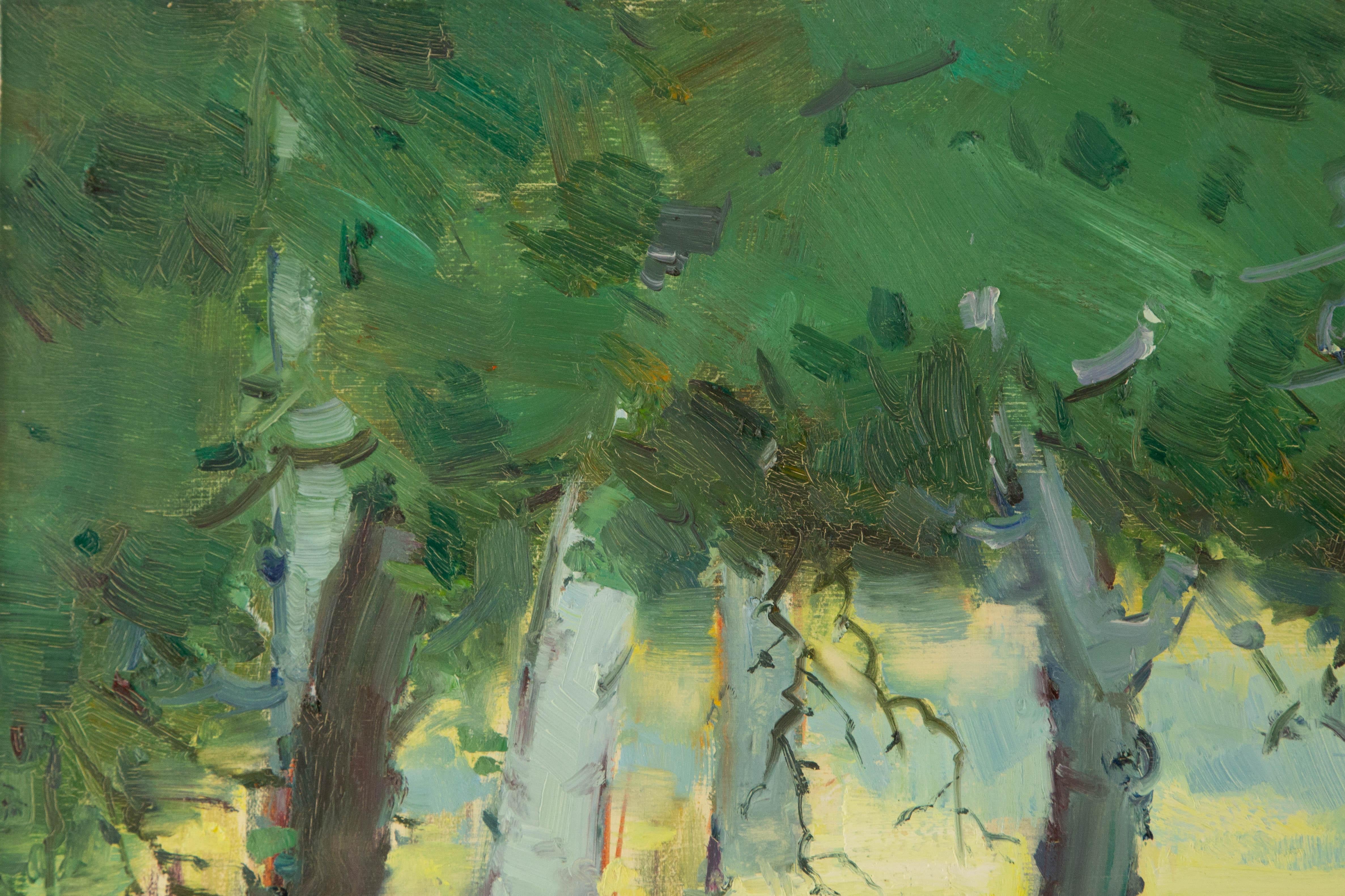 Chuanwen Liu Landscape Original Oil On Canvas 