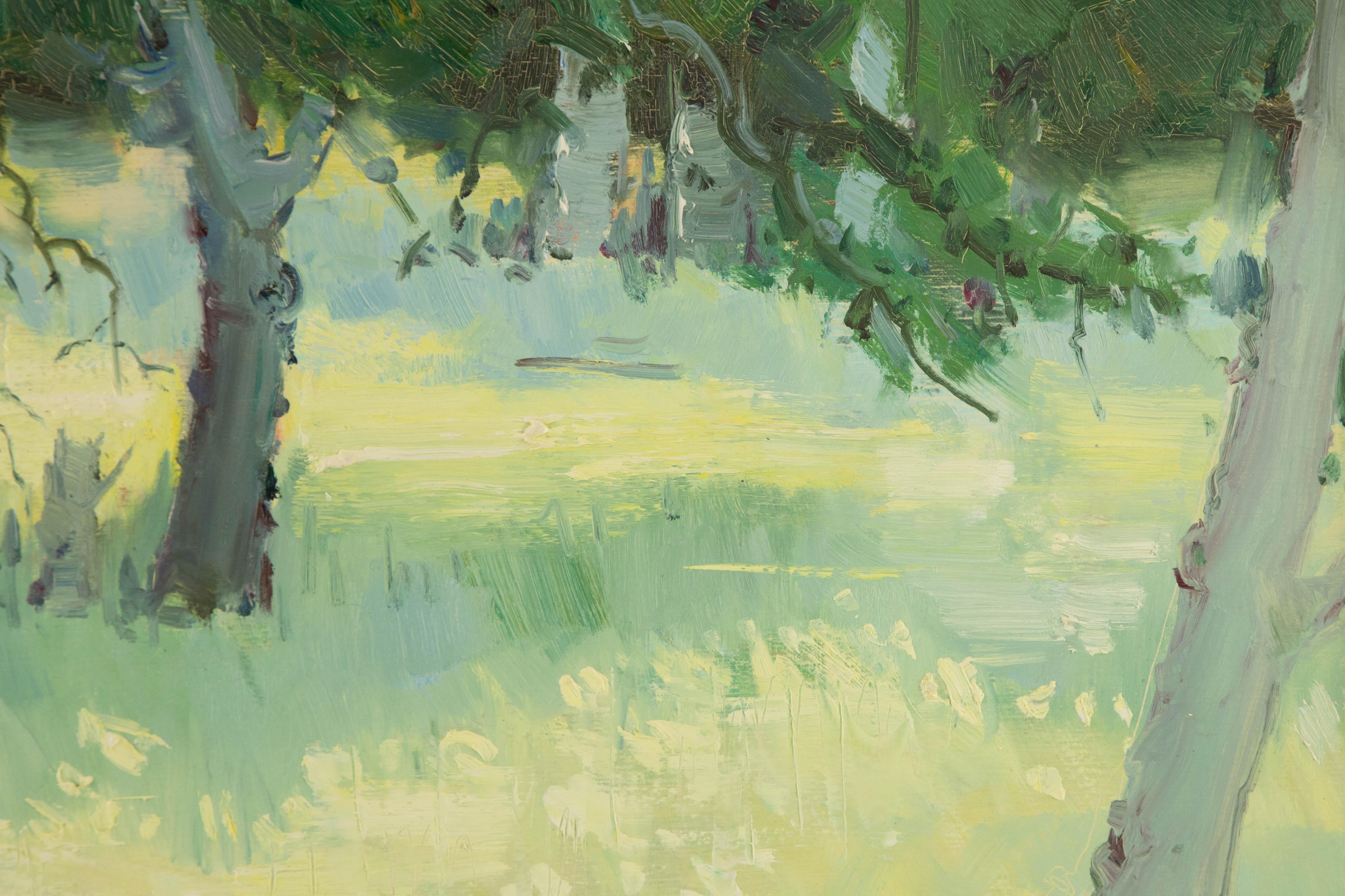 Chuanwen Liu Landscape Original Oil On Canvas 