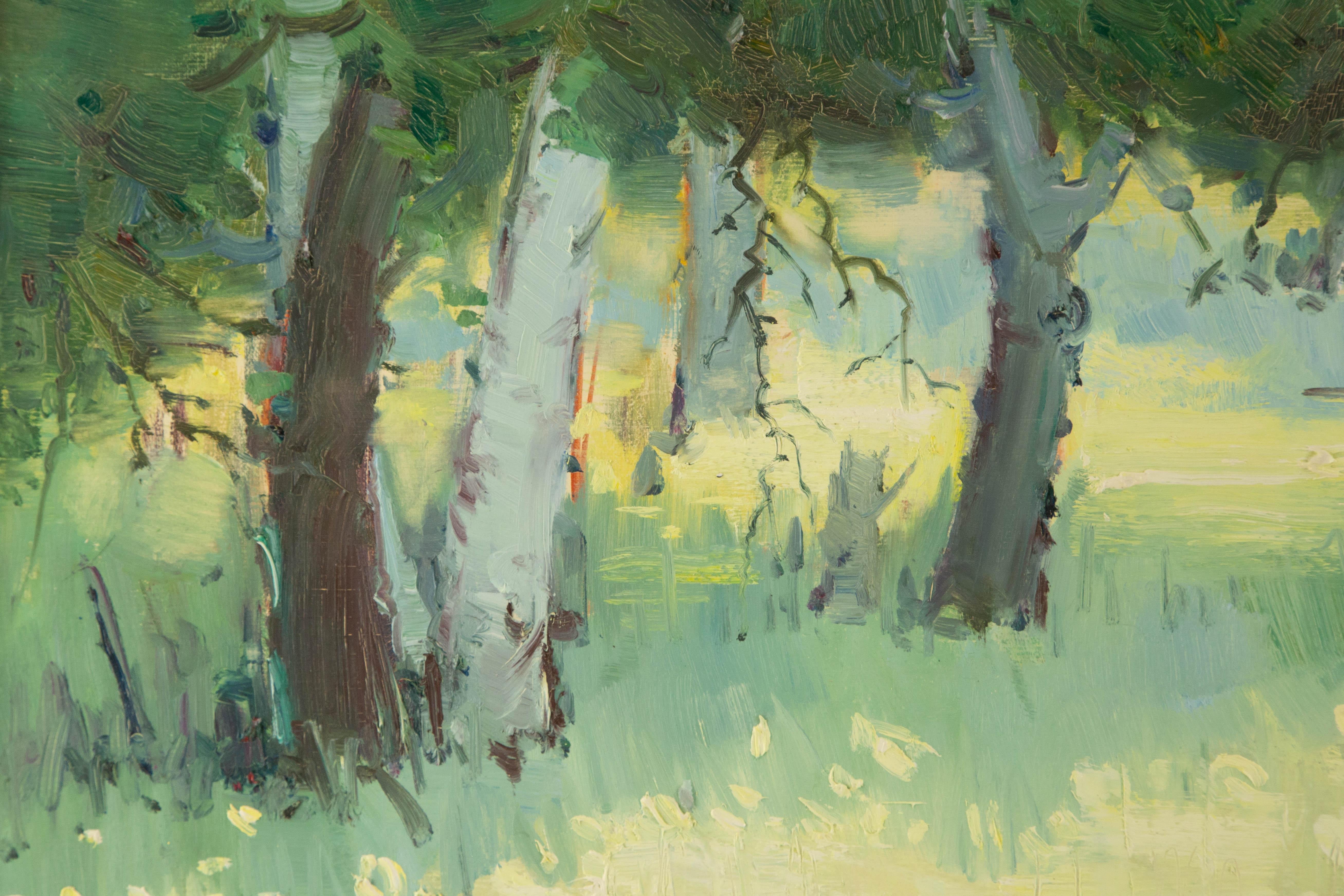 Chuanwen Liu Landscape Original Oil On Canvas 