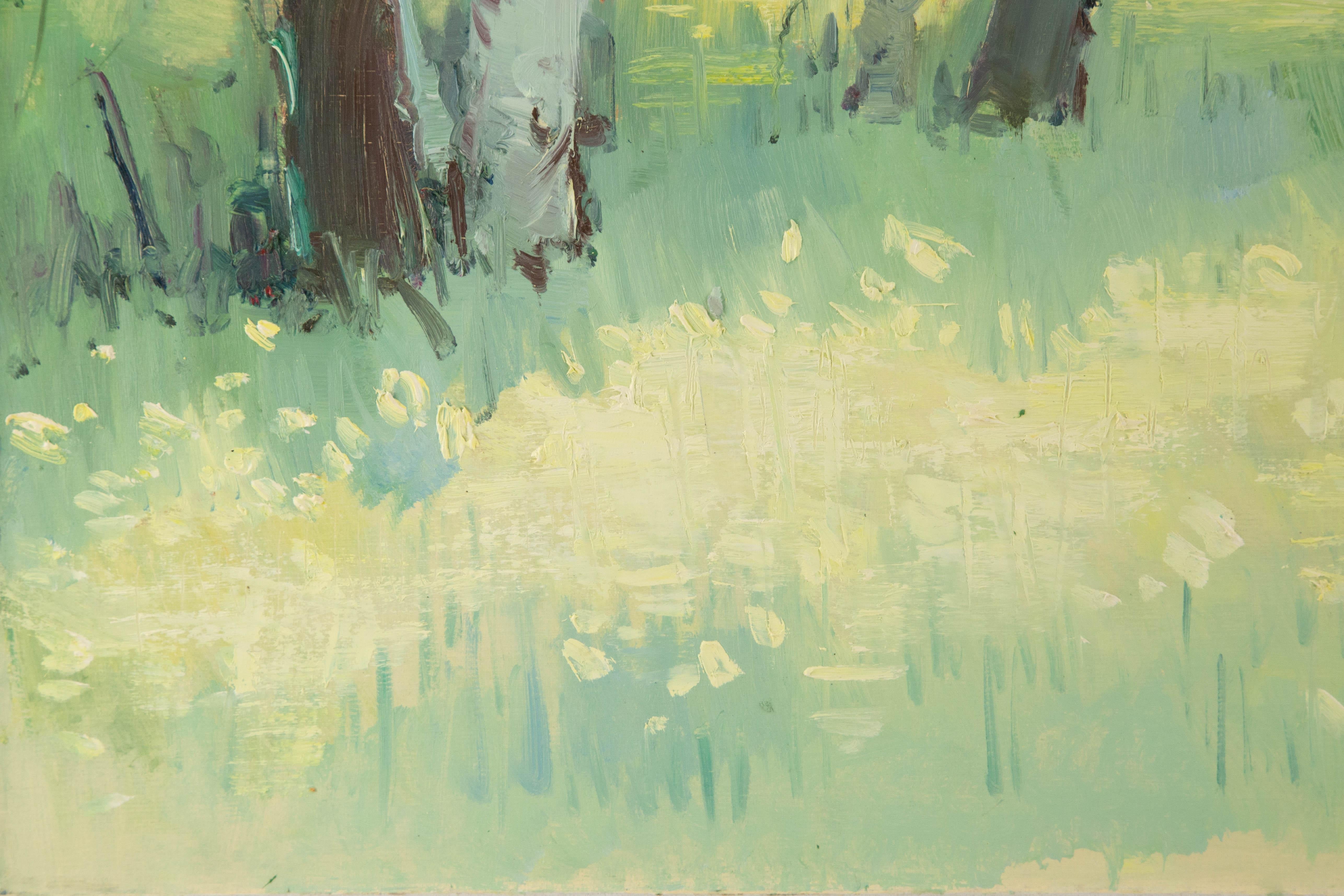 Chuanwen Liu Landscape Original Oil On Canvas 