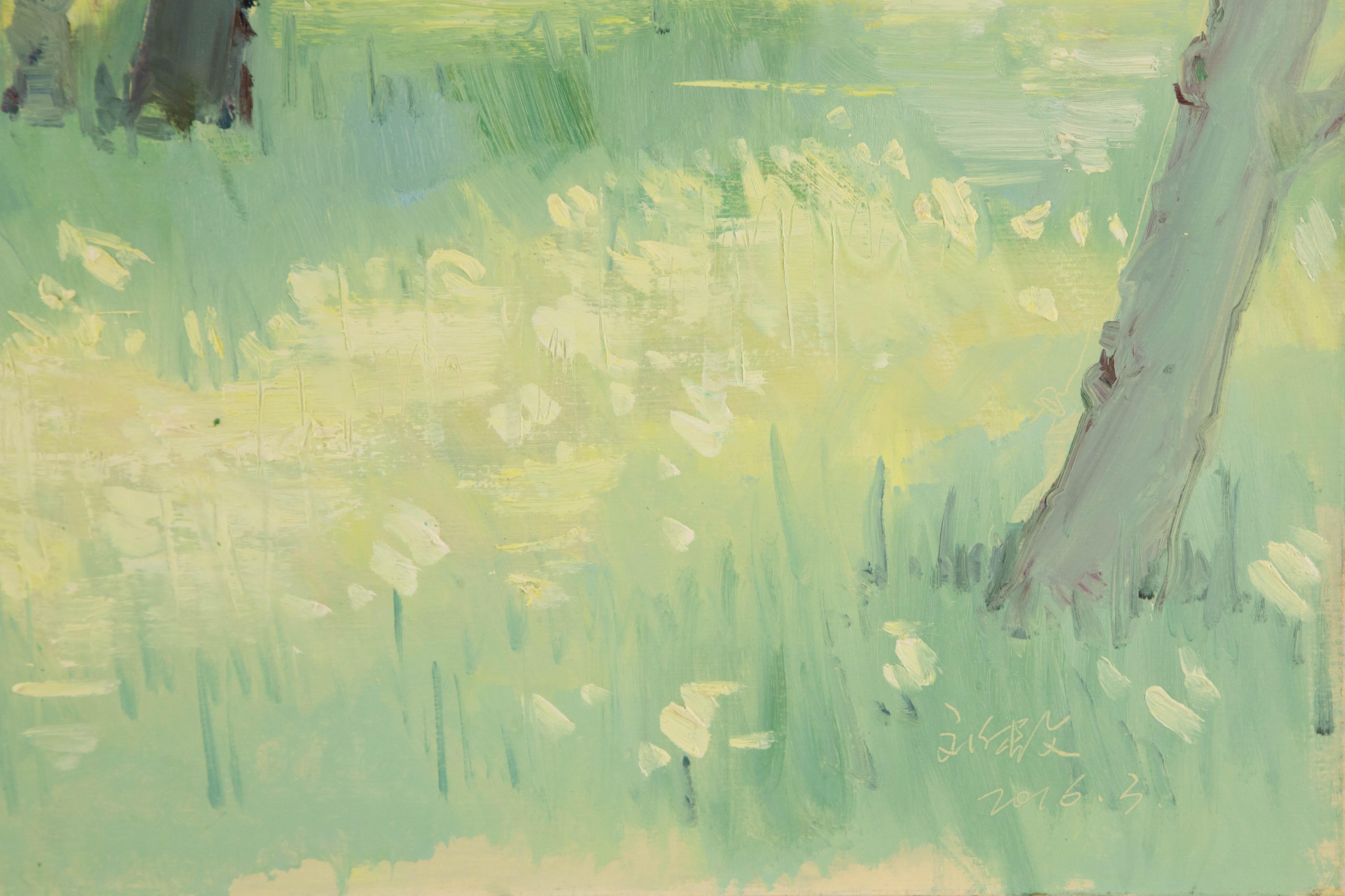 Chuanwen Liu Landscape Original Oil On Canvas 