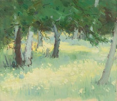 Chuanwen Liu Landscape Original Oil On Canvas "Warm Sunlight"
