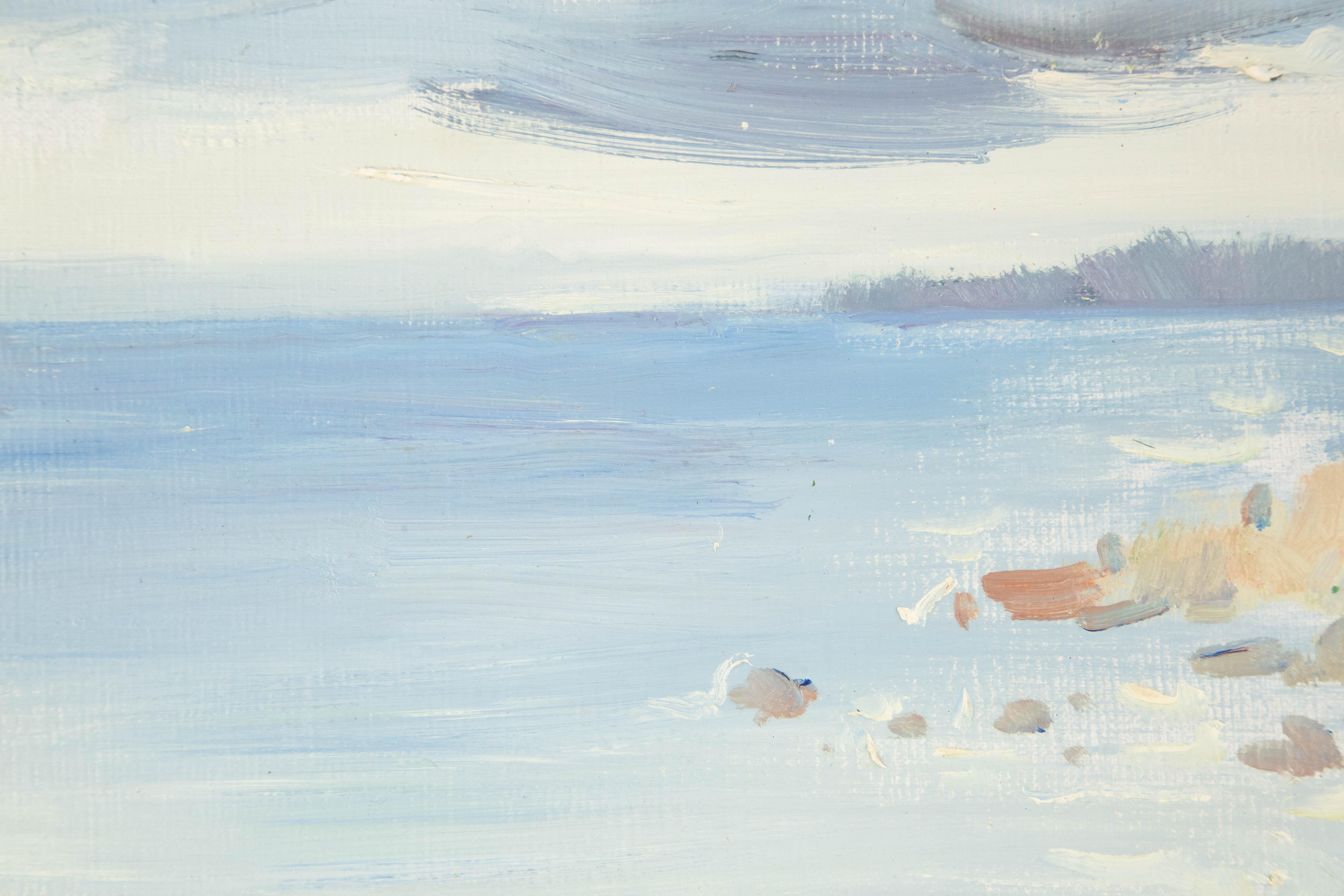 ChuanWen Liu Waterscape Original Oil On Canvas 