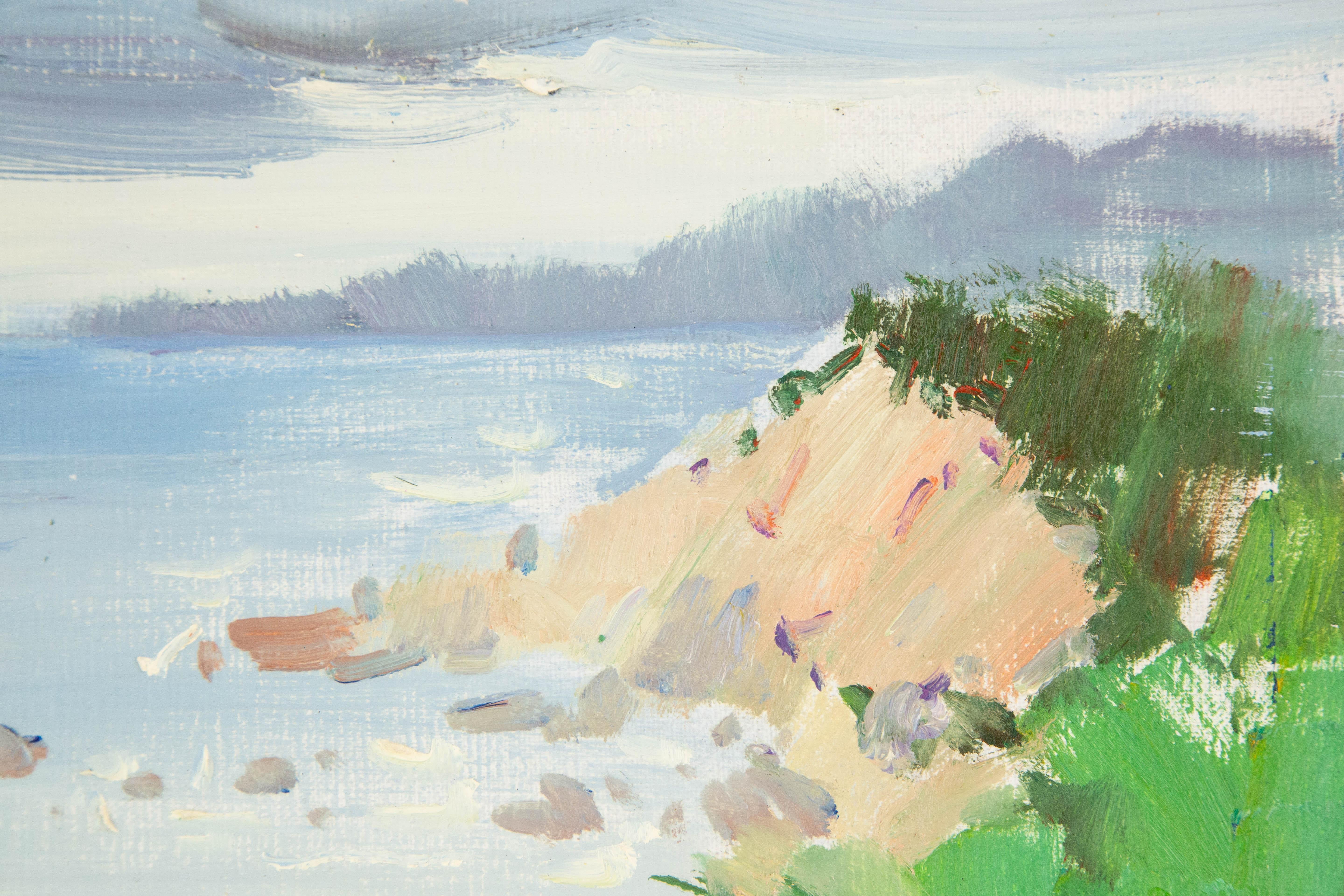 ChuanWen Liu Waterscape Original Oil On Canvas 